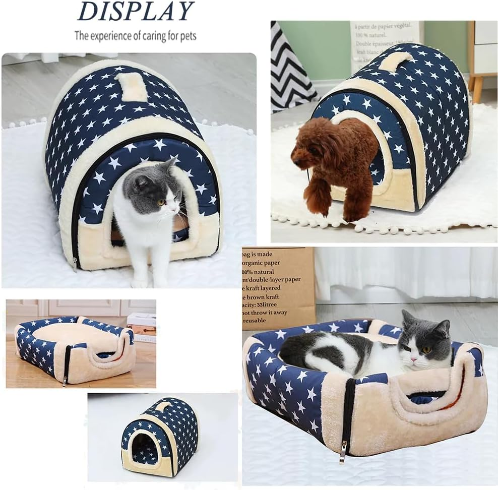 PETBRO Pet Dog House Kennel Soft Igloo Beds Cave Cat Doggy Warm Cushion Fold
