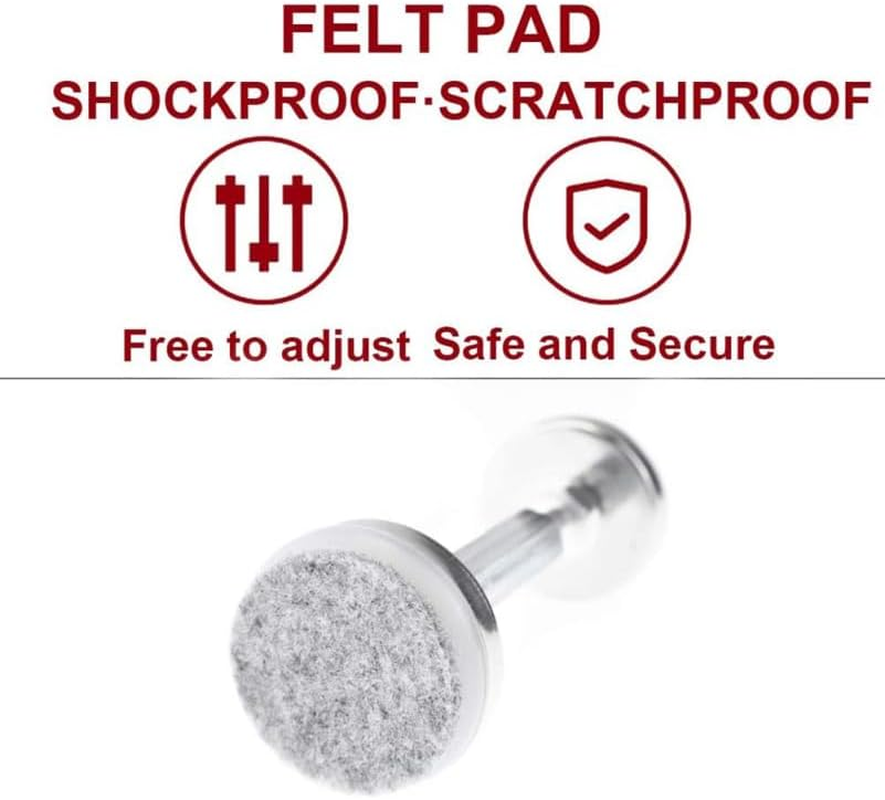 Ciieeo 2Pcs Stainless Steel Bedside Fixer Adjustable Anti-Sloshing Actuator Wall Stabilizer Sturdy Anti-Slip Tool for Home Bedroom for Bed Sofa and Chairs image number 2