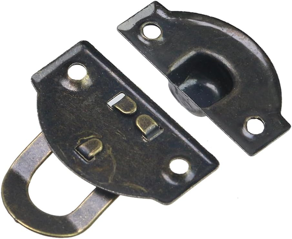 Geesatis 20 PCS Antique Bronze Hasp Latch Lock Buckle Hardware for Jewelry Boxes Metal Clip Clasp Vintage Hardware Latch Buckle with Mounting Screws, Bronze, Small image number 4