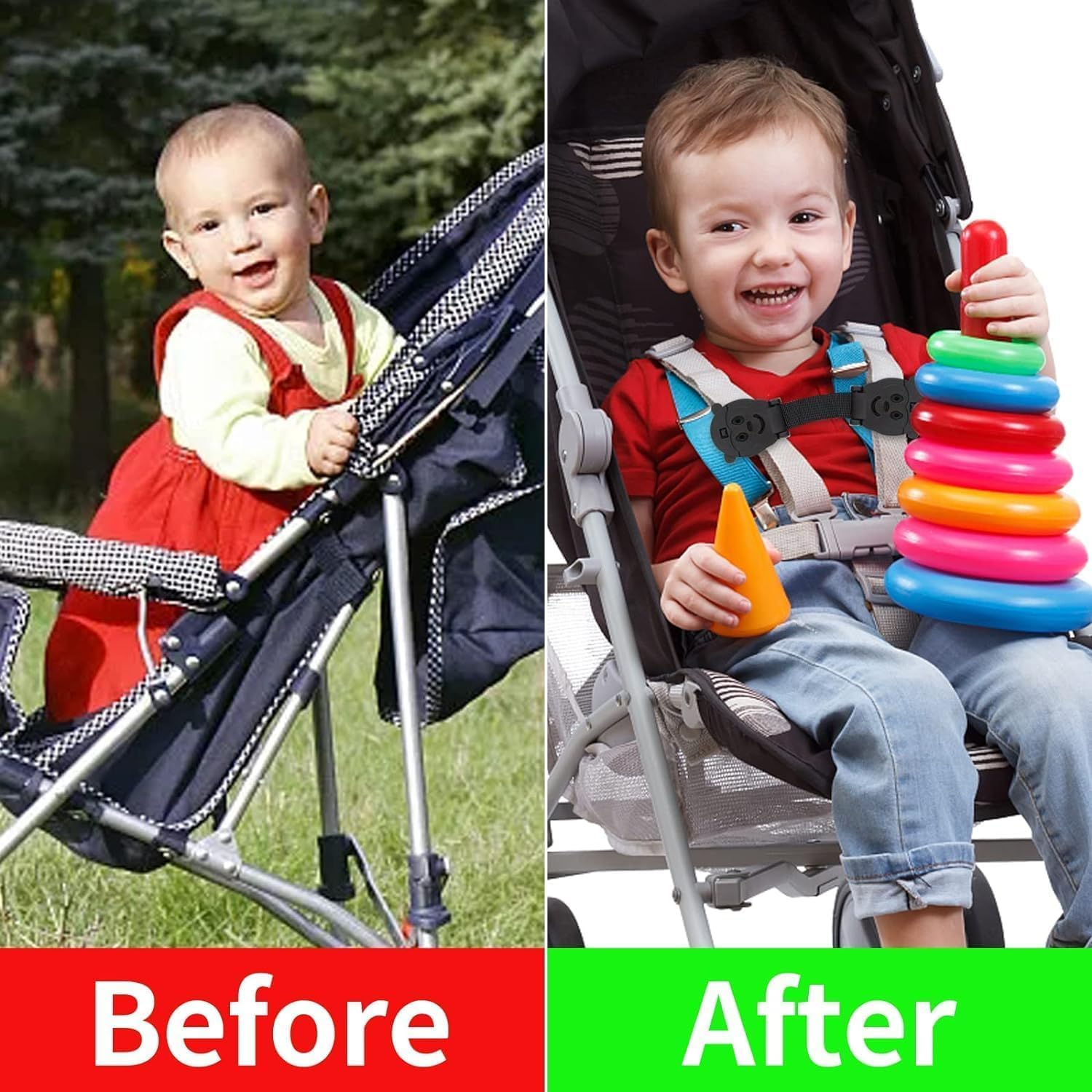 Baby Car Safety Seat Strap Clip Harness Chest Belt Child Buggy Buckle Lock Car Seat Chest Harness Clip (1 Pcs) (Large, Count, 1) image number 1