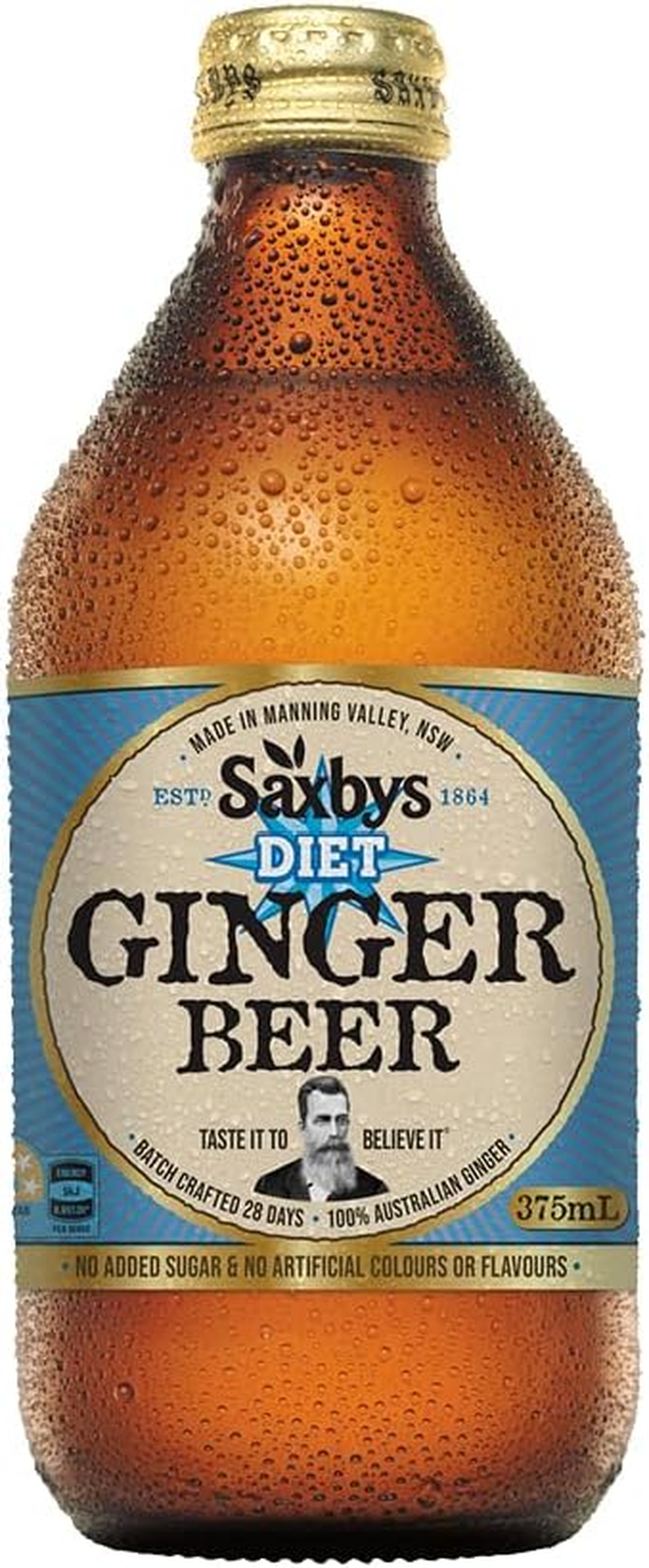 Saxby'S Diet Ginger Beer 8 Pack 375Ml image number 1