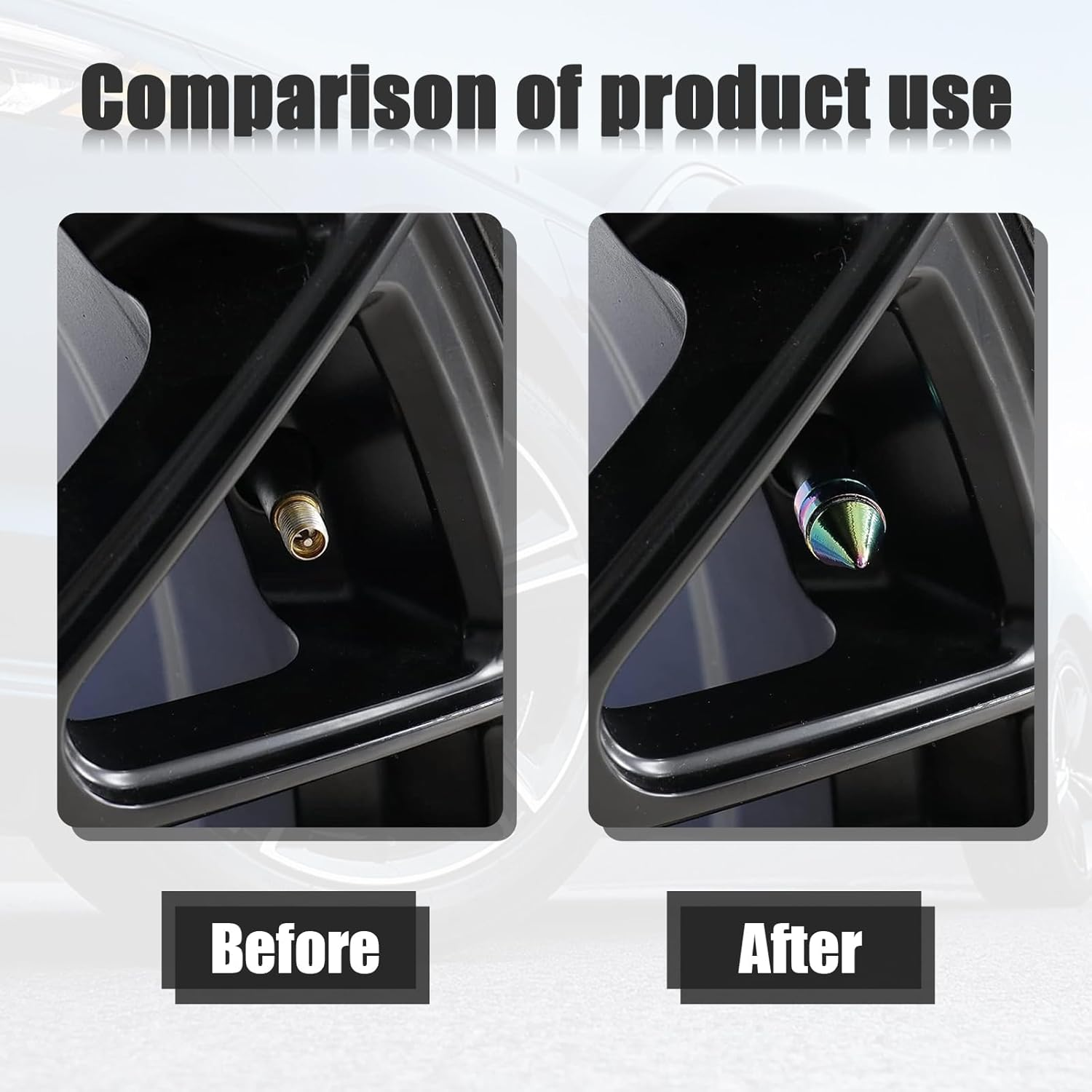 4 PCS Car Tire Valve Caps, Spiked Aluminum Alloy Tire Trim Accessories, Dustproof Tire Wheel Stem Covers, Universal Air Stem Cap for Auto, Trucks, Suvs, Bicycles and Motorcycles (Colorful) image number 2