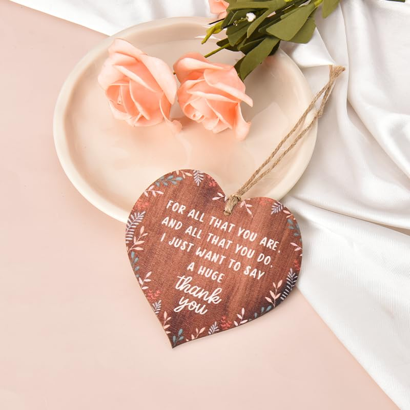 Engraved Wooden Heart Hanging Ornament Sign - Thank You Gifts for Women, Teachers, Coworkers & Friends - Home Decor & Housewarming Gift image number 4
