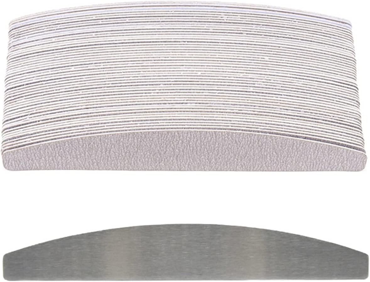 TRUSTTWO 50/100PCS Grey Professional Nail Files 100 180 240 Bulk Removalble Pads with Metal Handle Stainless Steel Thicken EVA Sandpaper the New (Color : Army Green) image number 3