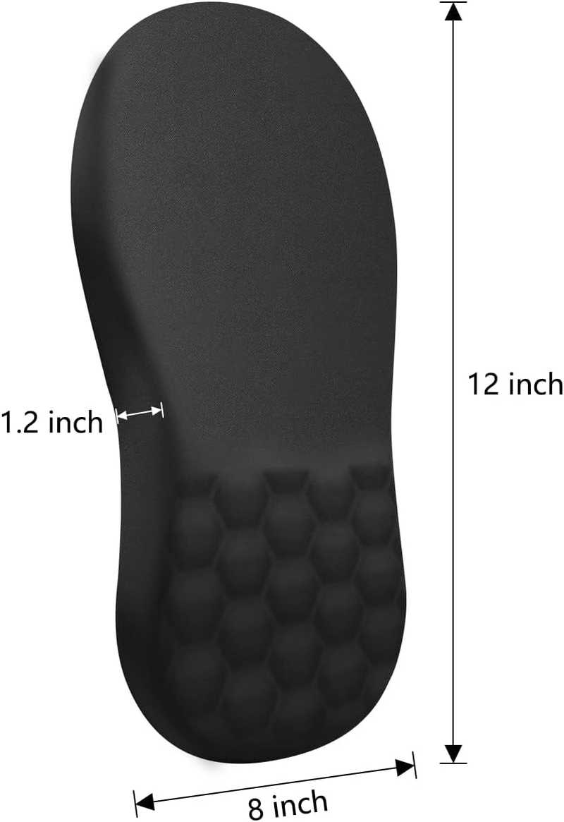 JIKIOU Ergonomic Mouse Pad Wrist Support with Massage Design, Memory Foam Wrist Rest Pain Relief Mousepad with Non-Slip PU Base, Mouse Pads for Wireless Mouse Black 12X8 Inch image number 1