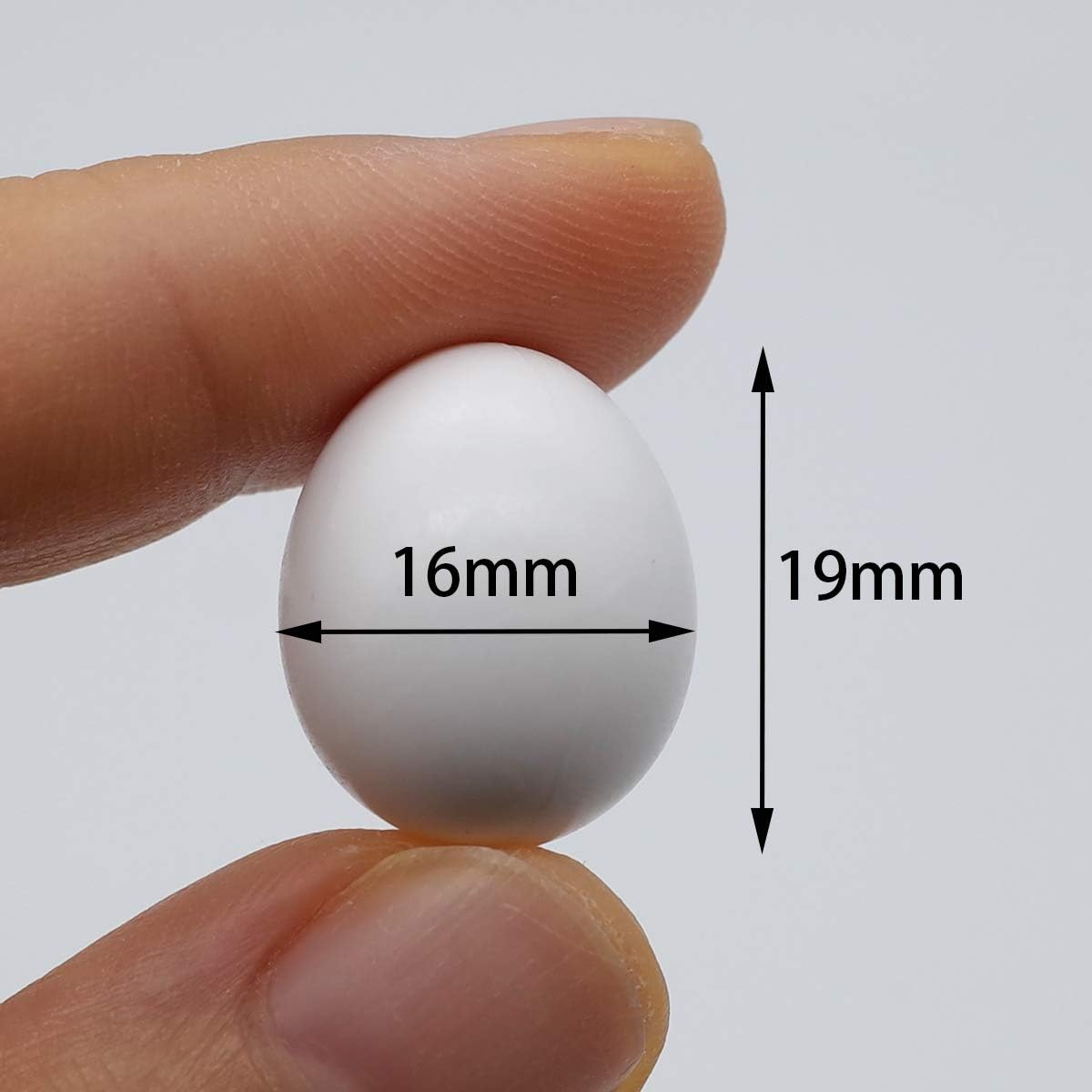 FOIBURELY 8 Pcs Solid Parrot Plastic Eggs Hatching Eggs Parrotlet，Budgie Parakeet，Diamond Dove Trick the Birds to Stop Laying Eggs, Fake Eggs（19Mm*16Mm） image number 2