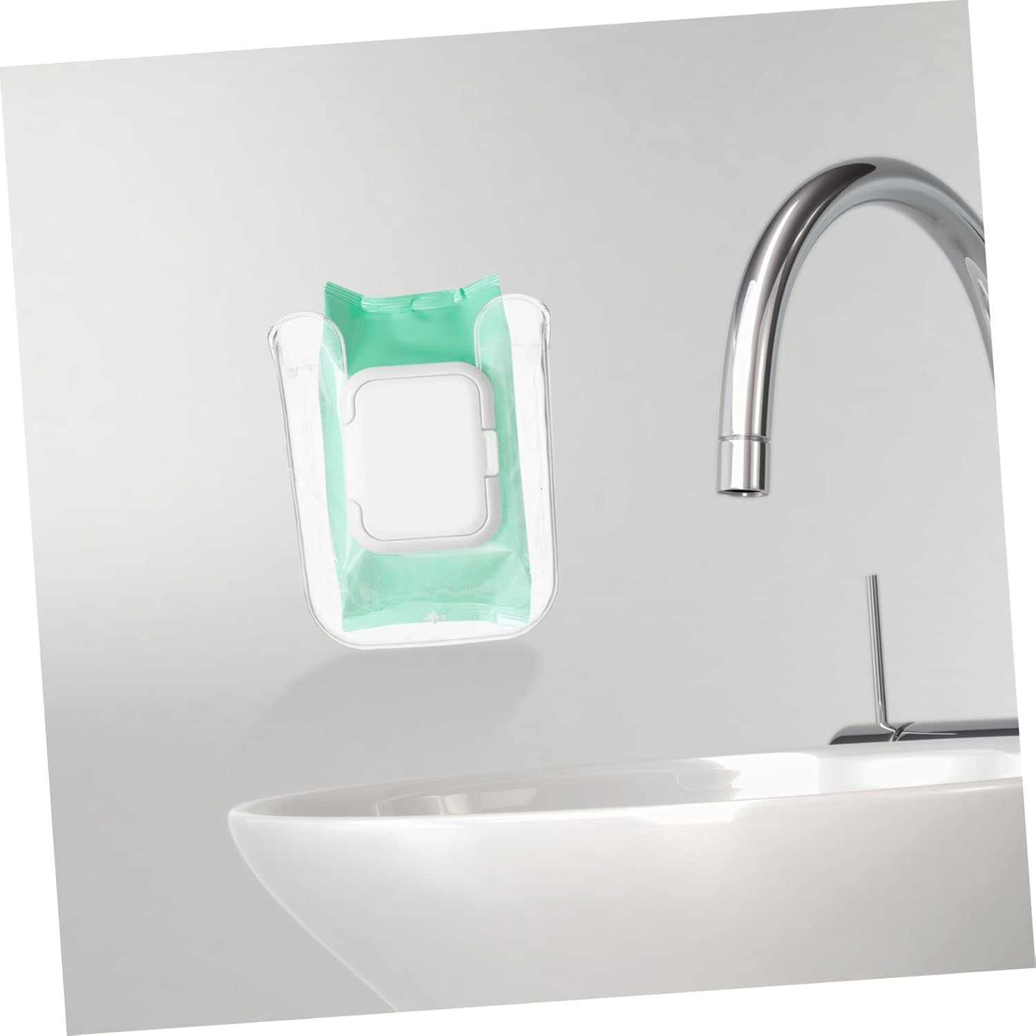 Alipis Toilet Paper Organizer Wall-Mounted Tissue Box Holder Wipes Container Bathroom Accessory image number 5