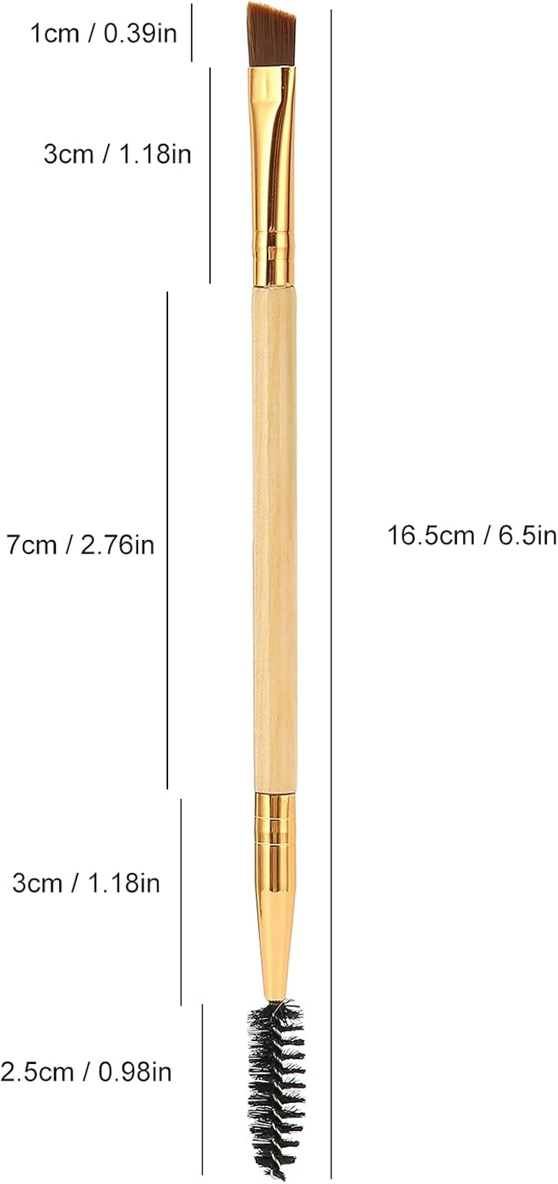 Eyebrow Eyelash Brush, Angled Brow Brush Makeup Tool Eye Makeup Brush for Party(Wood Color) image number 6