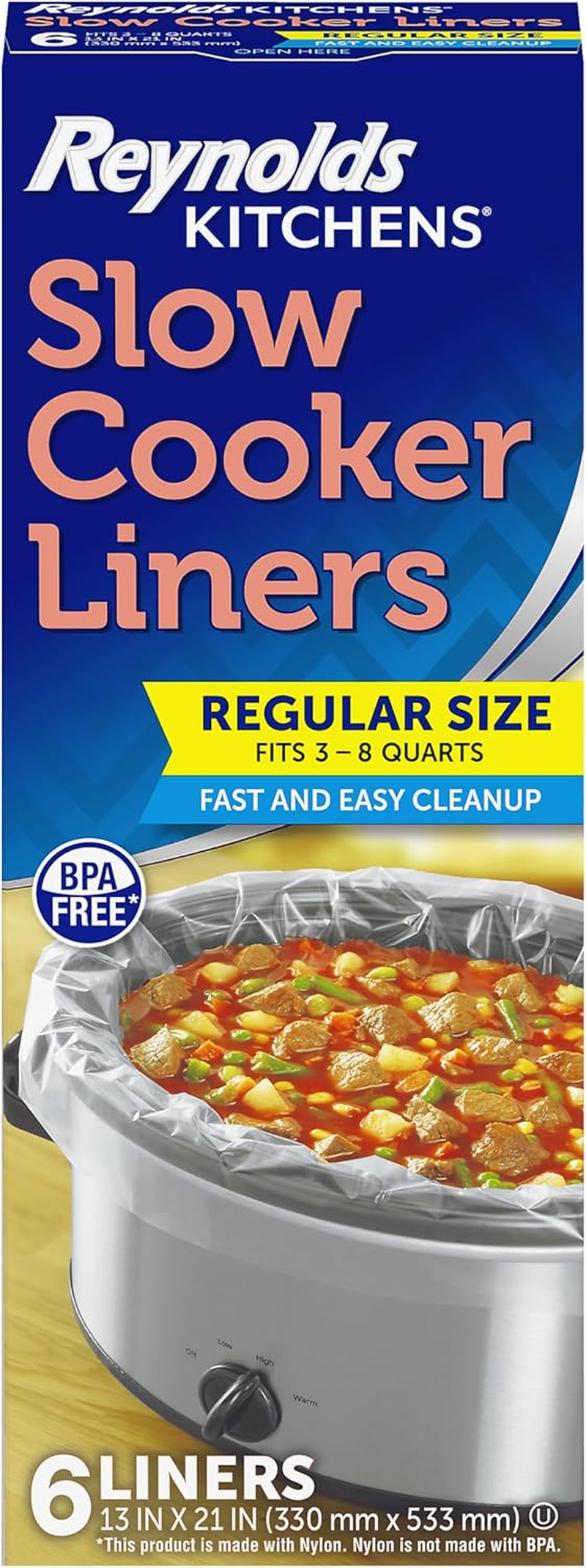 Reynolds Kitchens Premium Slow Cooker Liners - 13 X 21", 6 Count image number 3