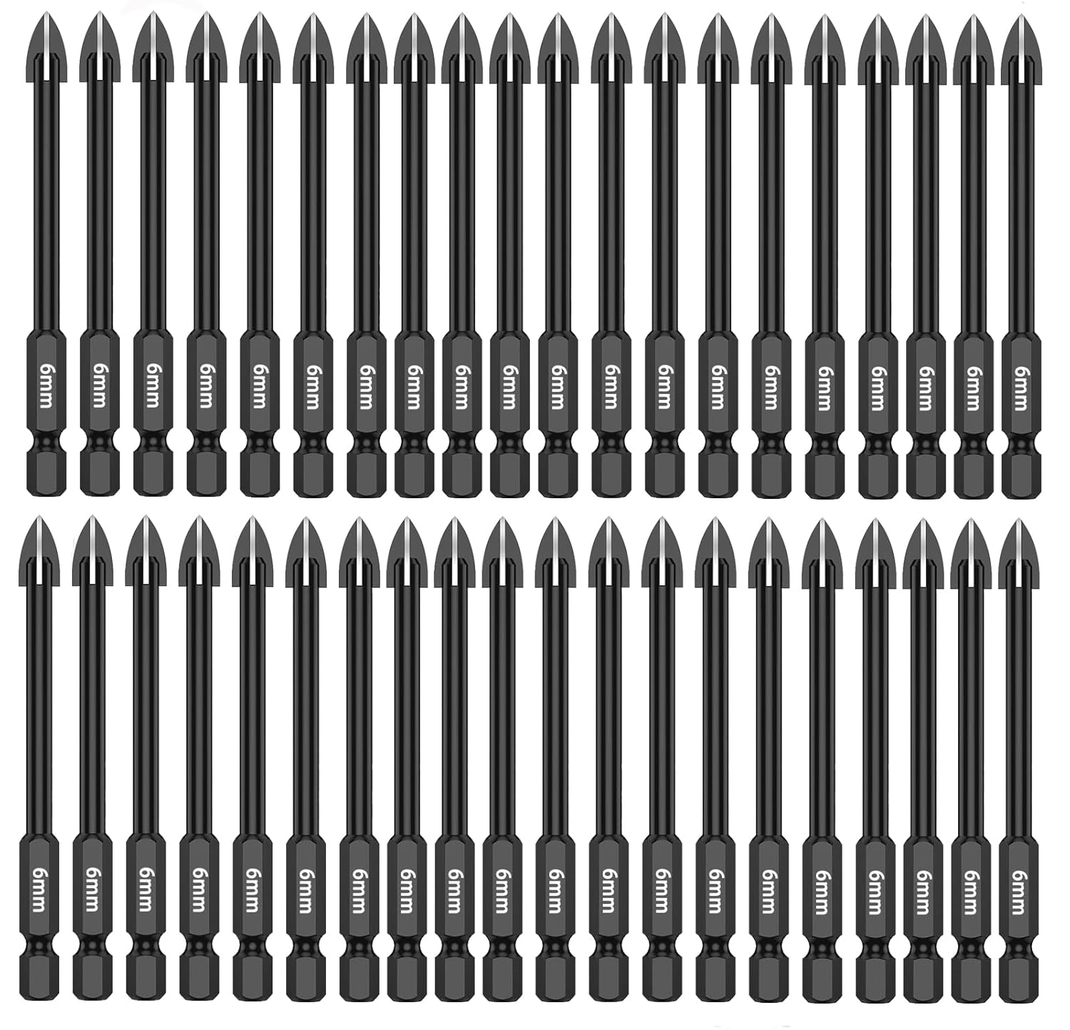 10Pcs Tile Porcelain Drill Bit, 8Mm Carbide Tip Drill Bits, Glass and Tile Drill Bit Set, Hex Shank, Work with Ceramic Porcelain Tile Wall Mirror Paver (8MM 10Pcs)