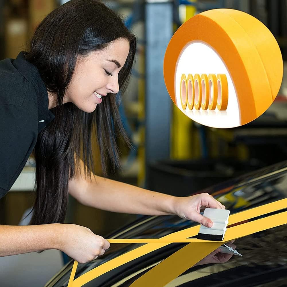 Jingfei 6 Tape 1/16,7/10,1/8,1/4,1/2,3/4 Inch X 55Yard, Fineline Masking Tape, Painters Automotive Masking Tape image number 2