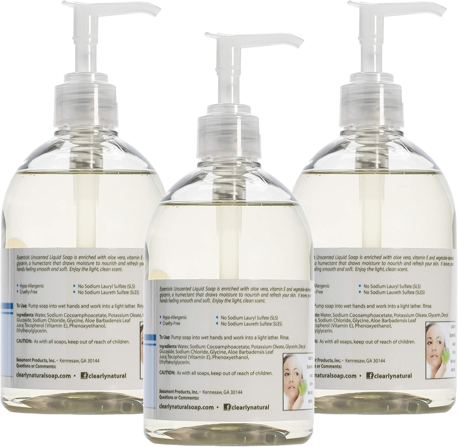 Clearly Natural Liquid Hand Soap, Pack of 3, 12-Ounces Each 12 Ounces Unscented image number 3