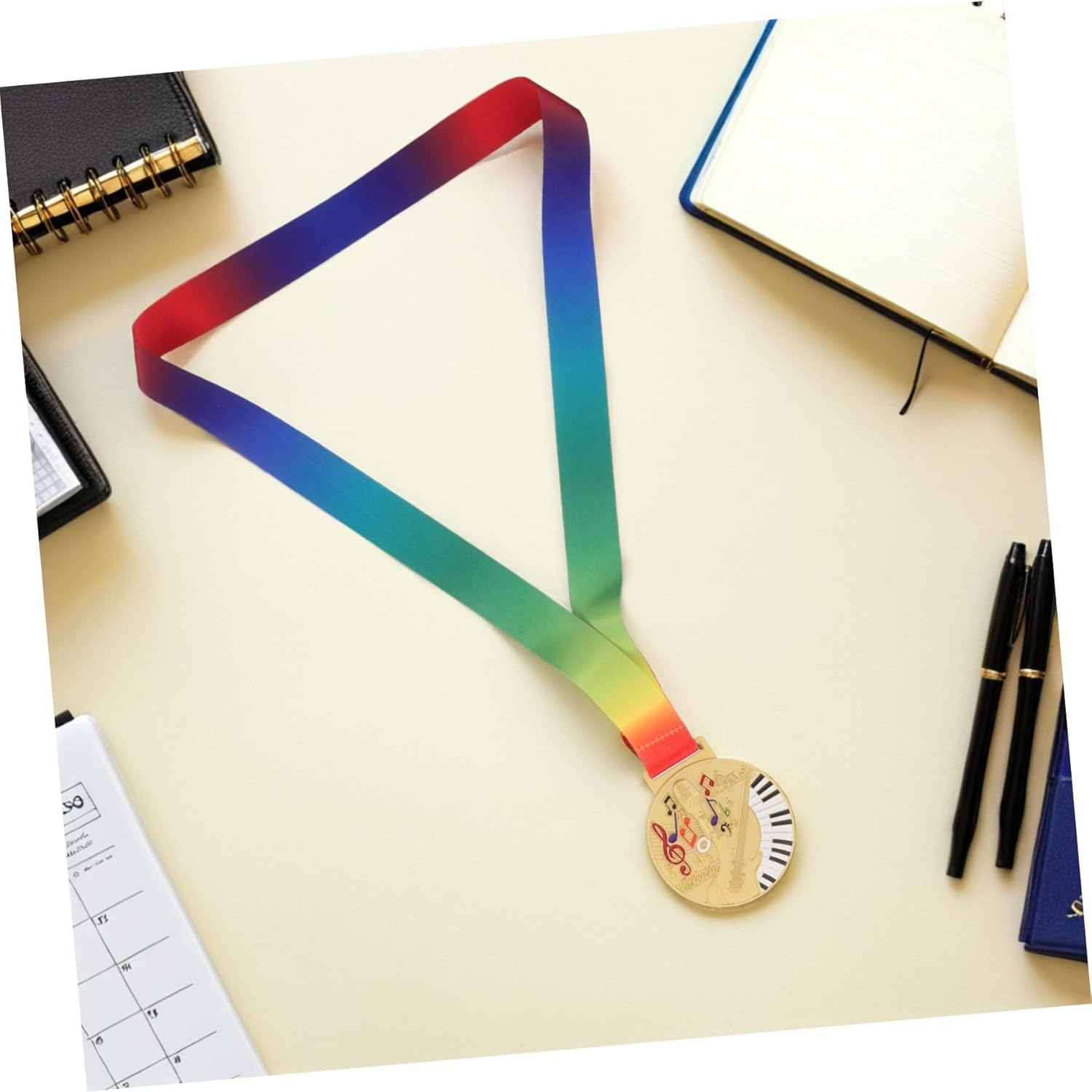 Abaodam Music Note Award Medals with Neck Ribbon for Zinc Alloy Musical Competition Medals Shows Performances and Awards Keepsake image number 6