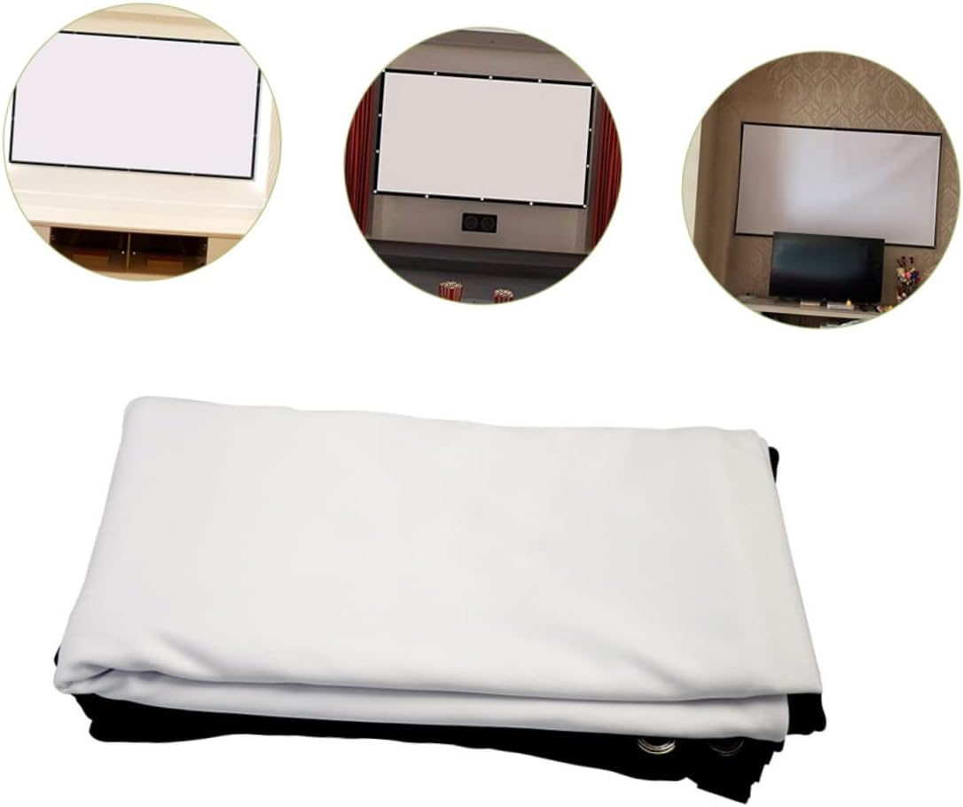 KICHOUSE Portable Foldable Projector Screen Anti-Crease Material Home Theater Outdoor Use for Gaming Education Presentations and More Easy to Hang Buckles image number 3