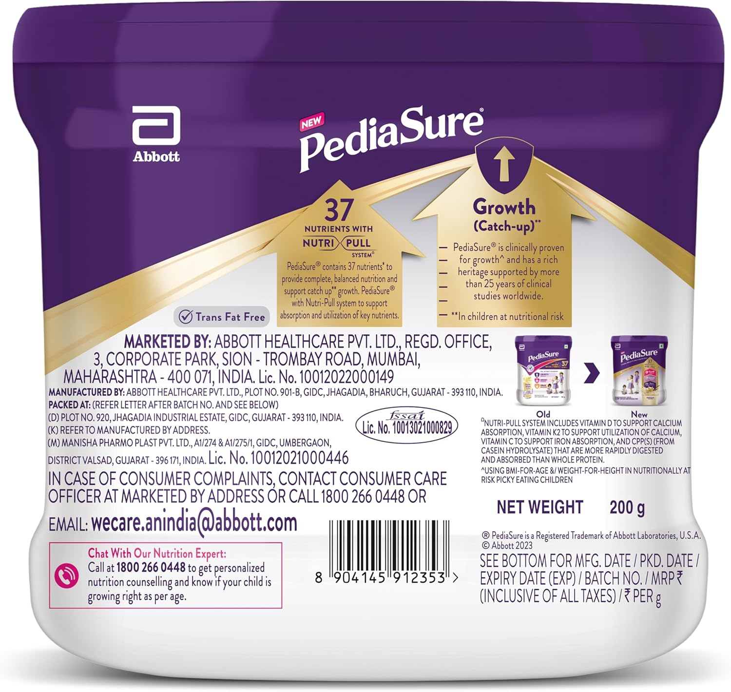 Pediasure Vanilla Delight 200G/7.05Oz - Plastic Jar - for Kids 2 Years to 10 Years