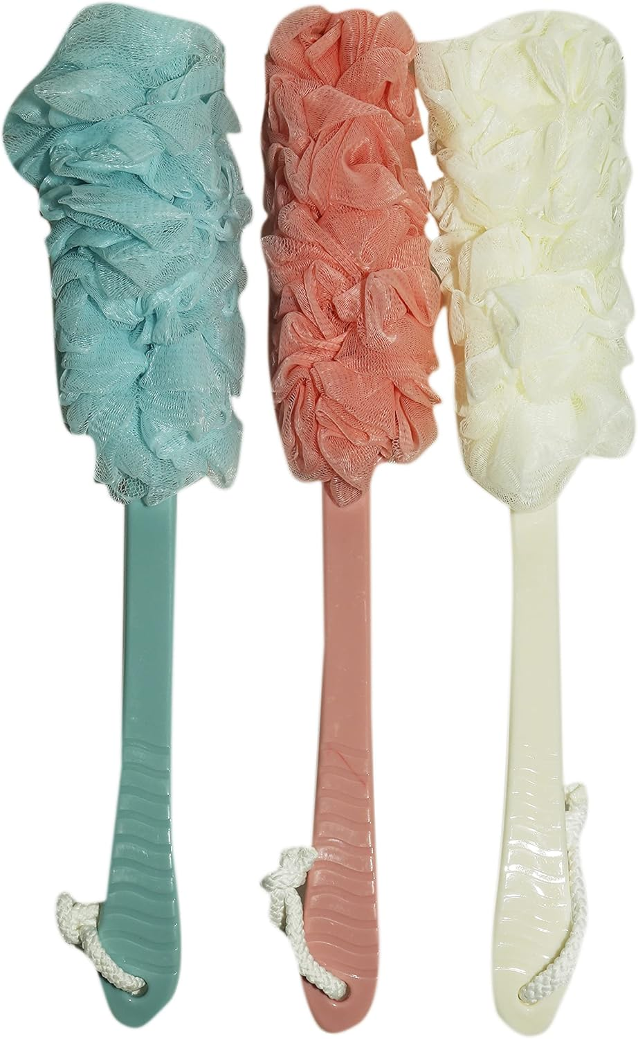 Evohome&reg; Luxury Bathing Loofah Exfoliating Scrub Soft Sponge with Handle for Body and Back Scrubber Brush Bath Puff for Men & Women Bathing Sponge (Baby Pink, Set of 1)