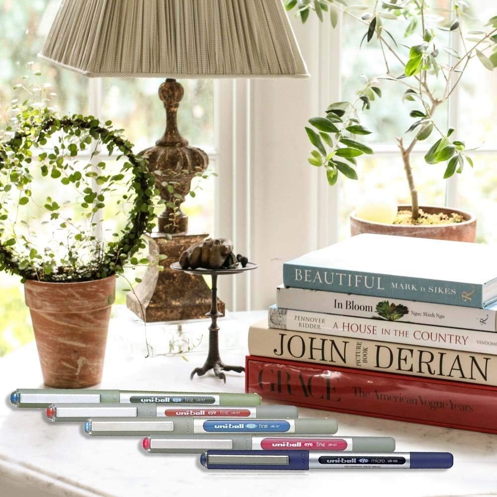 Uni-Ball Eye Ub-157 Fine Liquid Ink Rollerball Pen - Tropical Set - Pack of 5