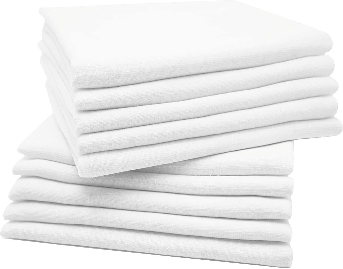Dudu N Girlie 100 Percent Cotton Baby Muslin Squares, 72 Cm X 72 Cm, 12-Piece, White - Mint image number 5
