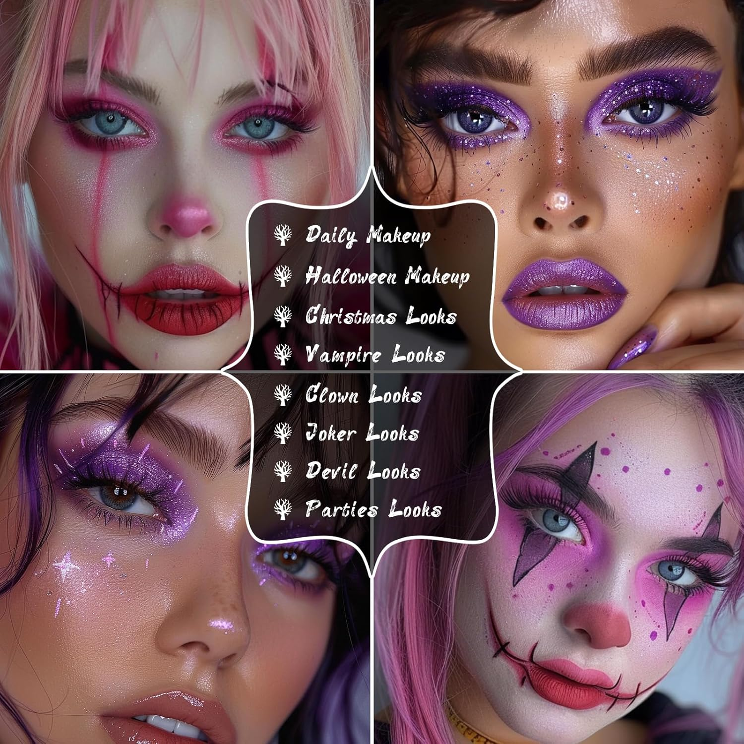 UCANBE Purple Eyeshadow Makeup Palette, 15 Colors Dark Smokey Shimmer Matte Metallic Glitter Eye Shadow Pallet, Violet Lavender Pink Make up Kit for Cosplay Halloween Ursula Witch Costume Parties image number 5