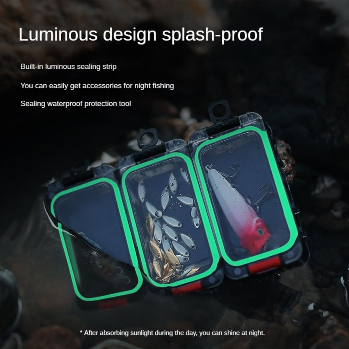 AIMALL Waterproof Fishing Hook Storage Box &ndash; 12Pcs Modular Tackle Organizer with Secure-Locking Latches, Magnetic Pad, and Multi-Directional Splicing for Rock & Boat Fishing image number 1