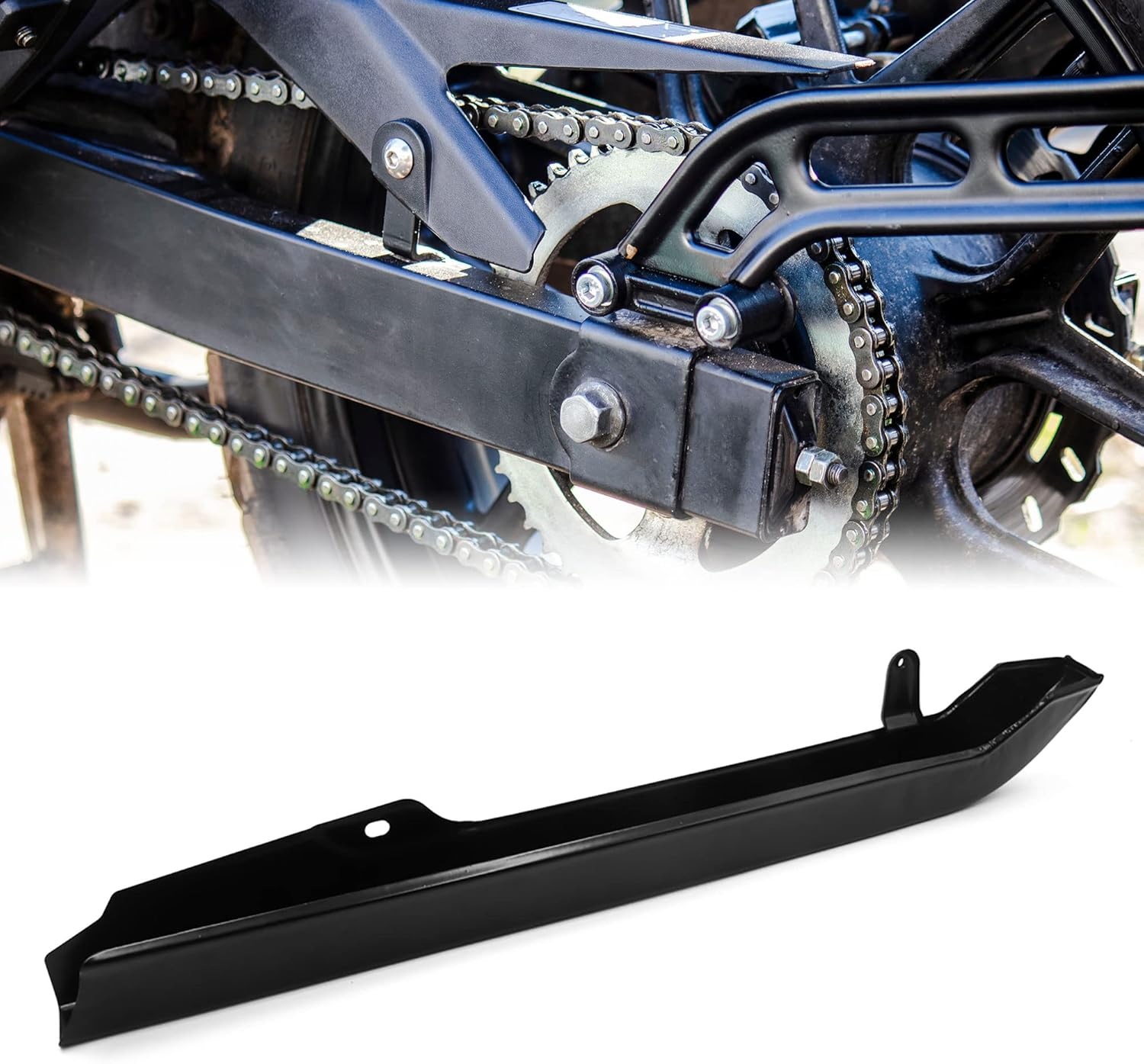 Uxcell Black Metal Motorcycle Scooter Chain Guard Cover Case Protector for Honda CG125 Metal