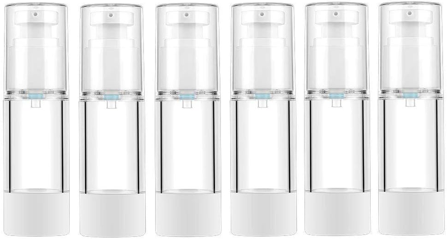 1 Oz 30Ml Clear Airless Cosmetic Cream Pump Bottle Travel Size Dispenser Refillable Containers/Foundation for Shampoo (Pack of 6) image number 5