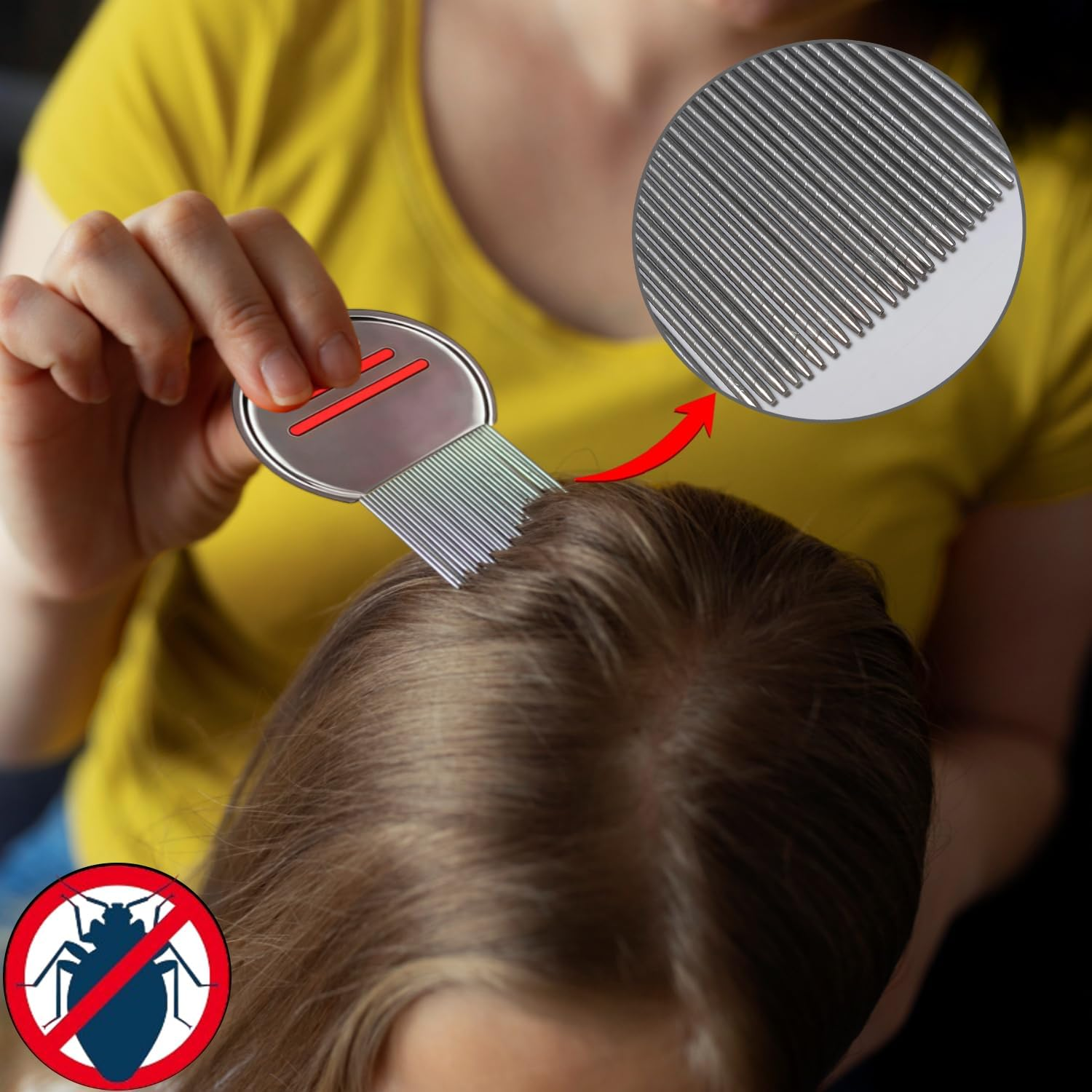 Glamifyr Dandruff Comb, Anti-Dandruff Comb, Stainless Steel Fine Tooth Dandruff Remover, Scalp Comb, for Children, Adults, Pack of 4 image number 3