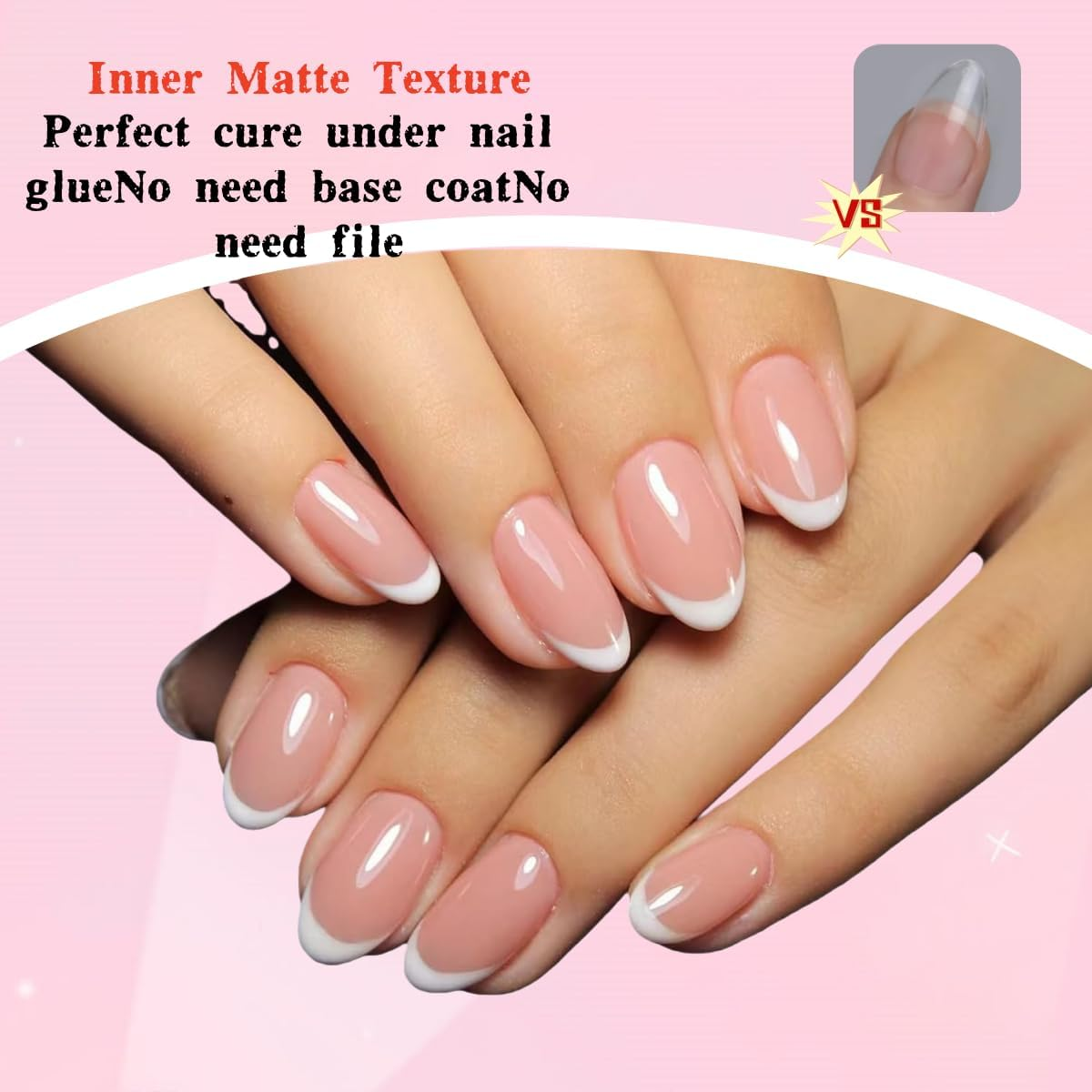The 120-Piece Short Oval French False Nail Patch Set Is Suitable for Women and Girls，Nude Fake Nails with Jelly Adhesive Tabs for Women Girls Nails Art