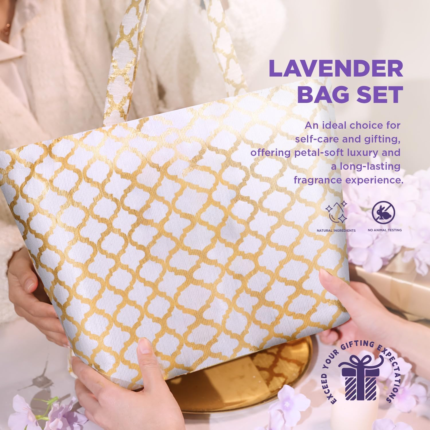 Gift Baskets for Women Spa Gifts for Women 15Pcs Lavender Home Spa Kit for Women Gifts Spa Luxetique Bath and Body Gift Sets Tote Bag Gifts for Women Birthday Gifts for Women Gifts for Women image number 2