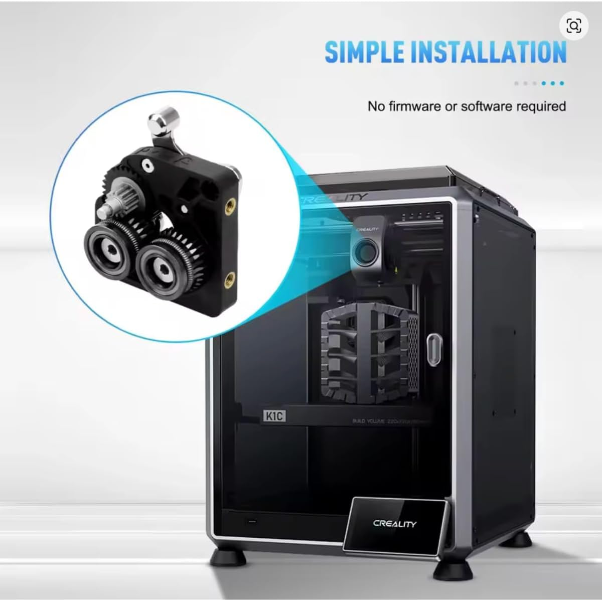 K1C Extruder Gear Kit &ndash; All-Metal DLC Coated Nickel Plated Drive Gears for Creality K1, K1 Max, K1C 3D Printer &ndash; High Hardness, Wear-Resistant, Fix Grinding & Slipping Issues for K1 Series Extruder image number 5