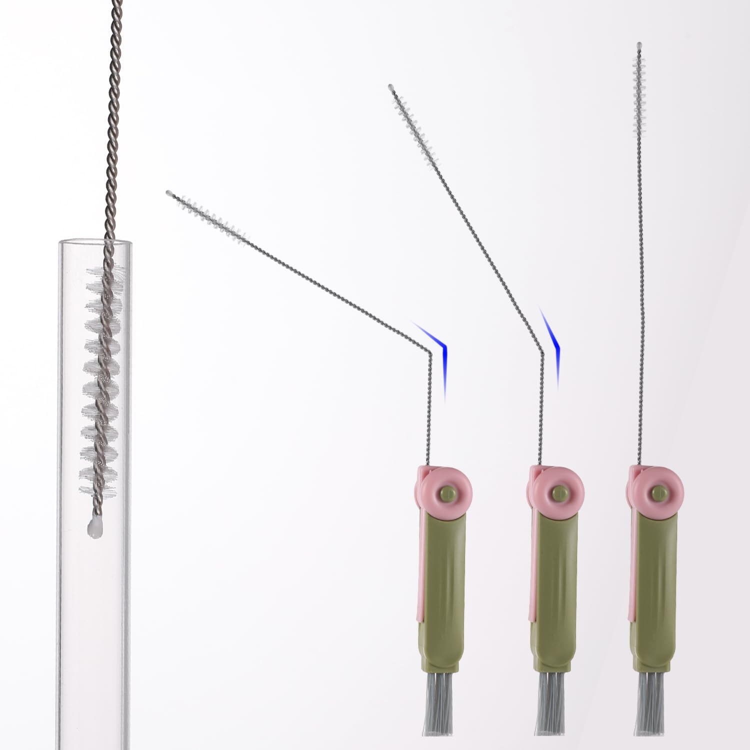 2Pcs 3-In-1 Cup Lid Cover Gap Cleaning Brush, Multi-Functional Bottle Cap Gap Cleaning Brush Household Cleaning Tool Bottle Cleaning Brush (Mixed Colors) image number 5