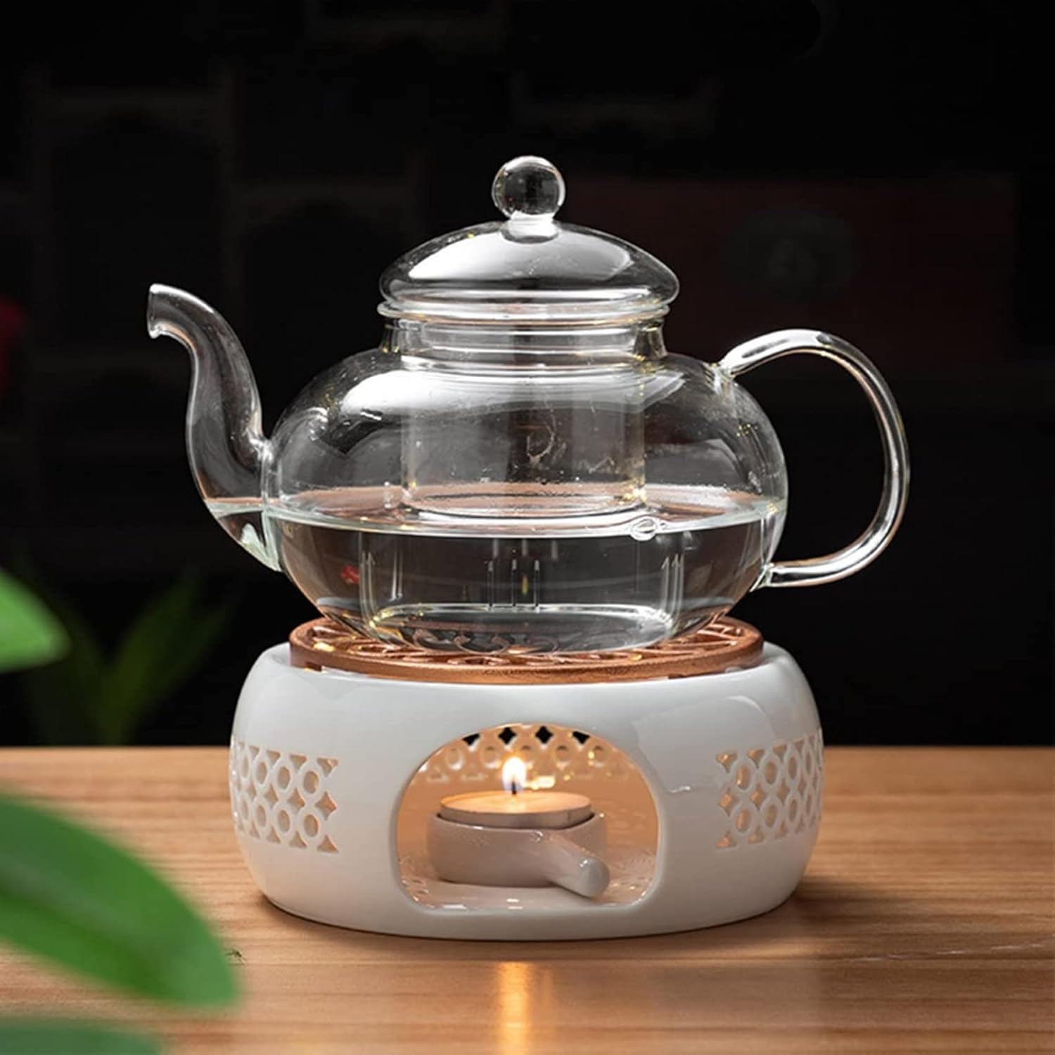 Erpmlyo Shiphose Ceramic Teapot Warmer Holder Base Tea Warmer Insulation Base Tea Coffee Water Warmer Candle Heating Base Holder Teaware image number 1