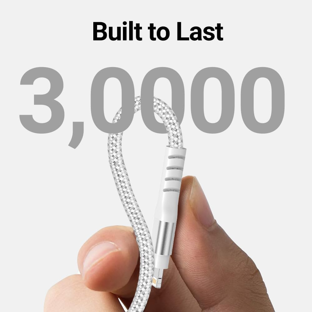 USB to Lightning Cable 1M 2Pack, Apple Mfi Certified Lightning Cable Bradied Iphone Cable Fast Charging for Iphone 14 Pro Max/13/12, Ipad Pro/Air/Mini, Ipad, Airpods image number 3