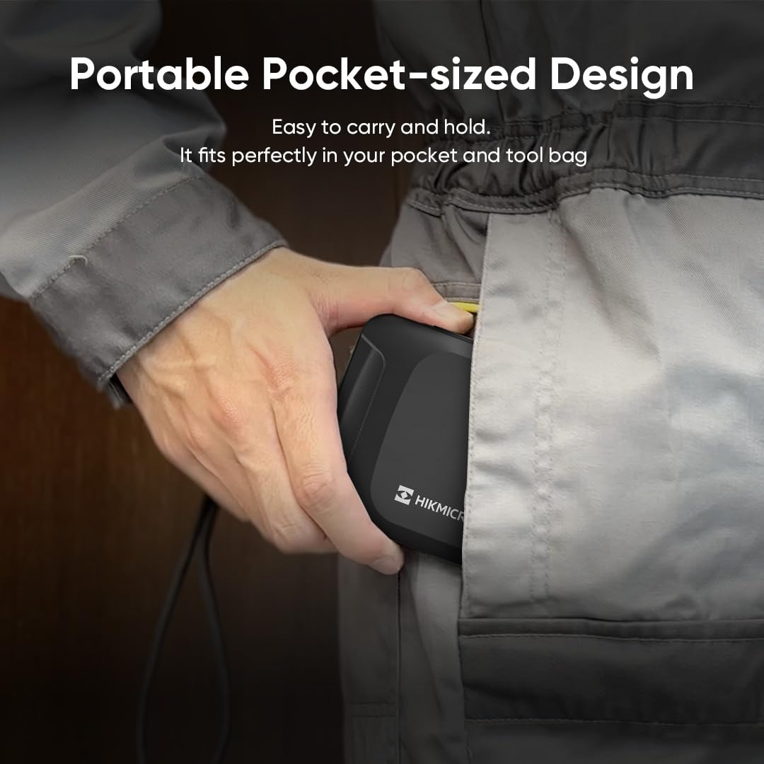 HIKMICRO E03 Thermal Imaging Camera 240 X 240 Superir Resolution with Visual Camera, 96 X 96 IR Resolution/9,216 Pixels, 25 Hz Refresh Rate, 3.5" Touch Screen Thermal Camera, IP54, -20℃ to 350℃ image number 1