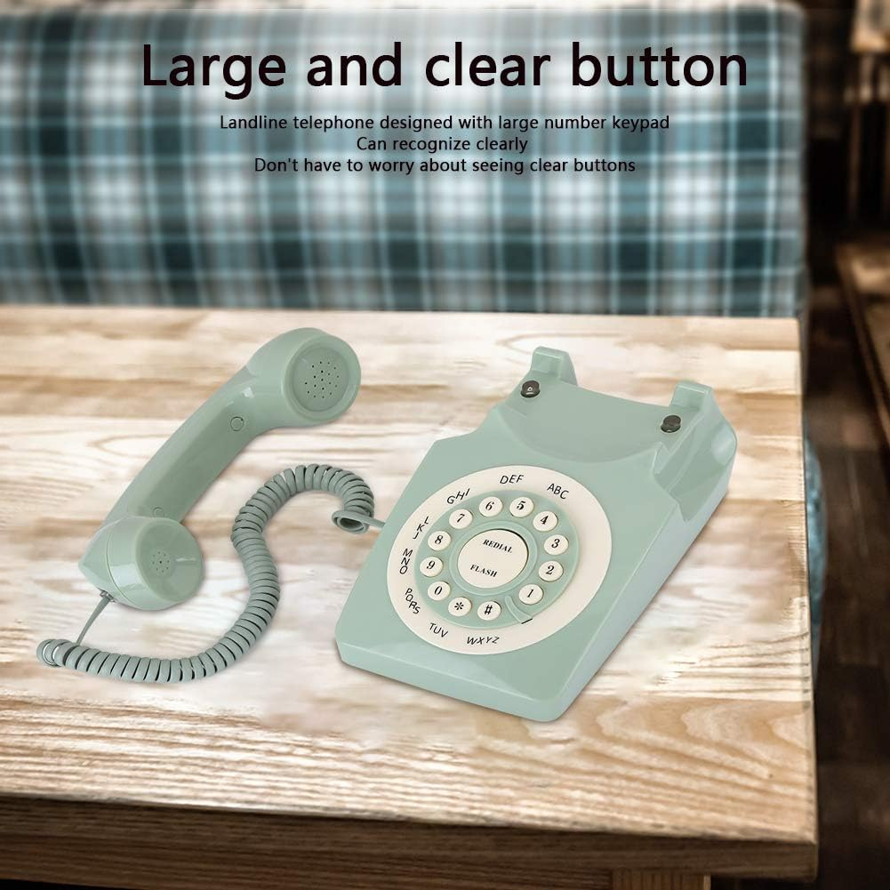 Rotary Retro Landline, European Style Vintage Landline Telephone for Home Decorative, Antique Phones with Big Buttons, Old Fashion Phone for Office Gifts image number 4