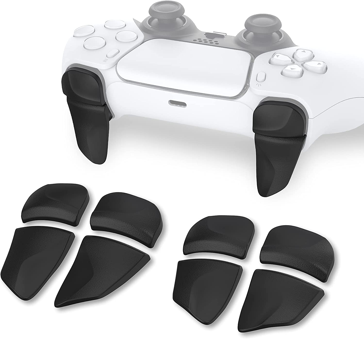 Playvital Blade 2 Pairs Shoulder Buttons Extension Triggers for Ps5 Controller, Game Improvement Adjusters for PS Portal Remote Player, Bumper Trigger Extenders for Ps5 Edge Controller - Black