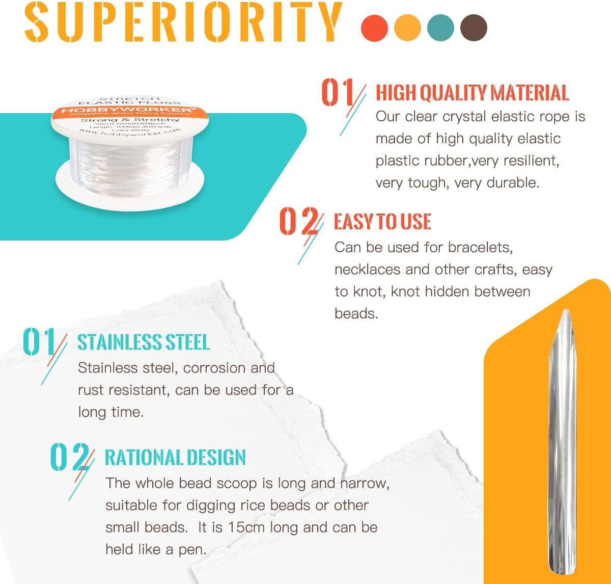 Hobbyworker the Bead Boards Bracelet Sizer Measurement Tool 4 round Grooves for Jewerly Bracelets Necklaces Making Supplies image number 2