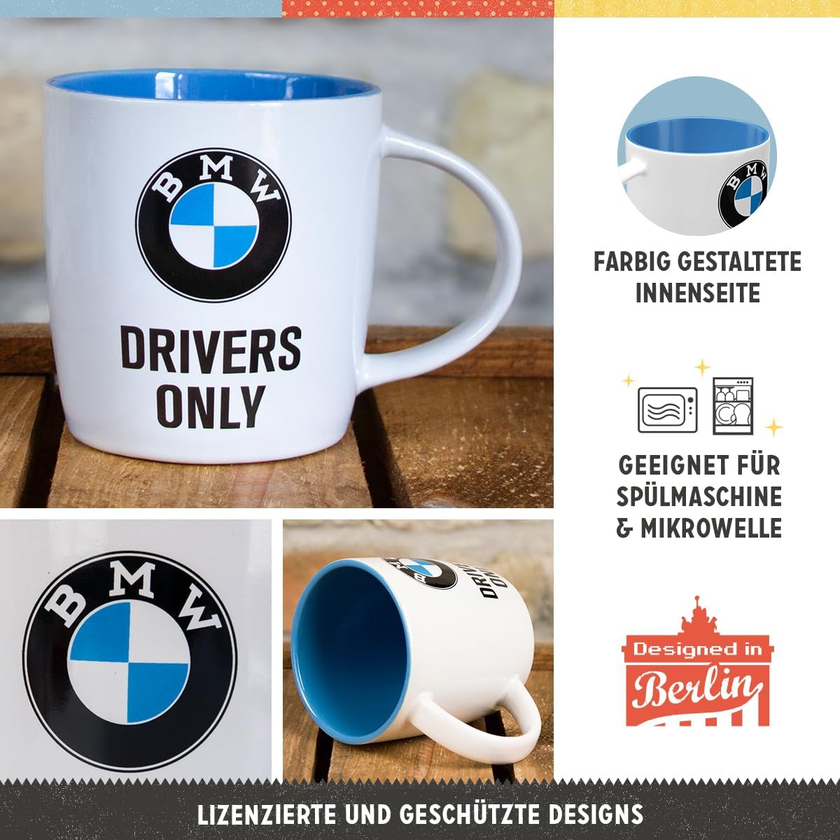 Nostalgic-Art Retro Coffee Mug 330Ml BMW - Drivers Only - Gift Idea for BMW Accessories Fans Original Licensed Product (OLP) Ceramic Mug Vintage Design image number 3