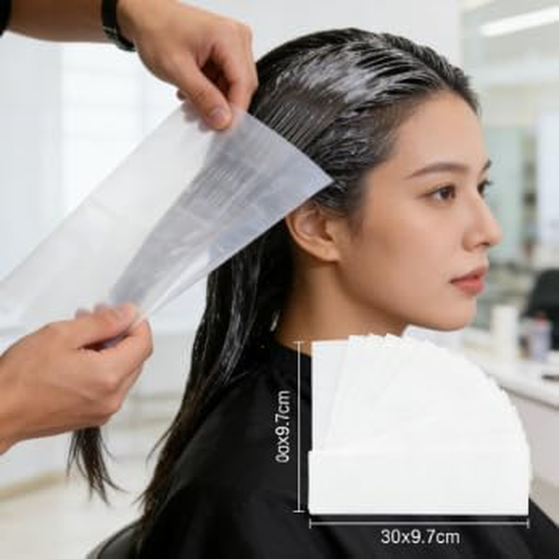 Pack of 100 Hair Dye Sheets, Reusable Dye Divider, Hair Dye Paper, Prevents Colour Mixing, 30 X 9.7 Cm