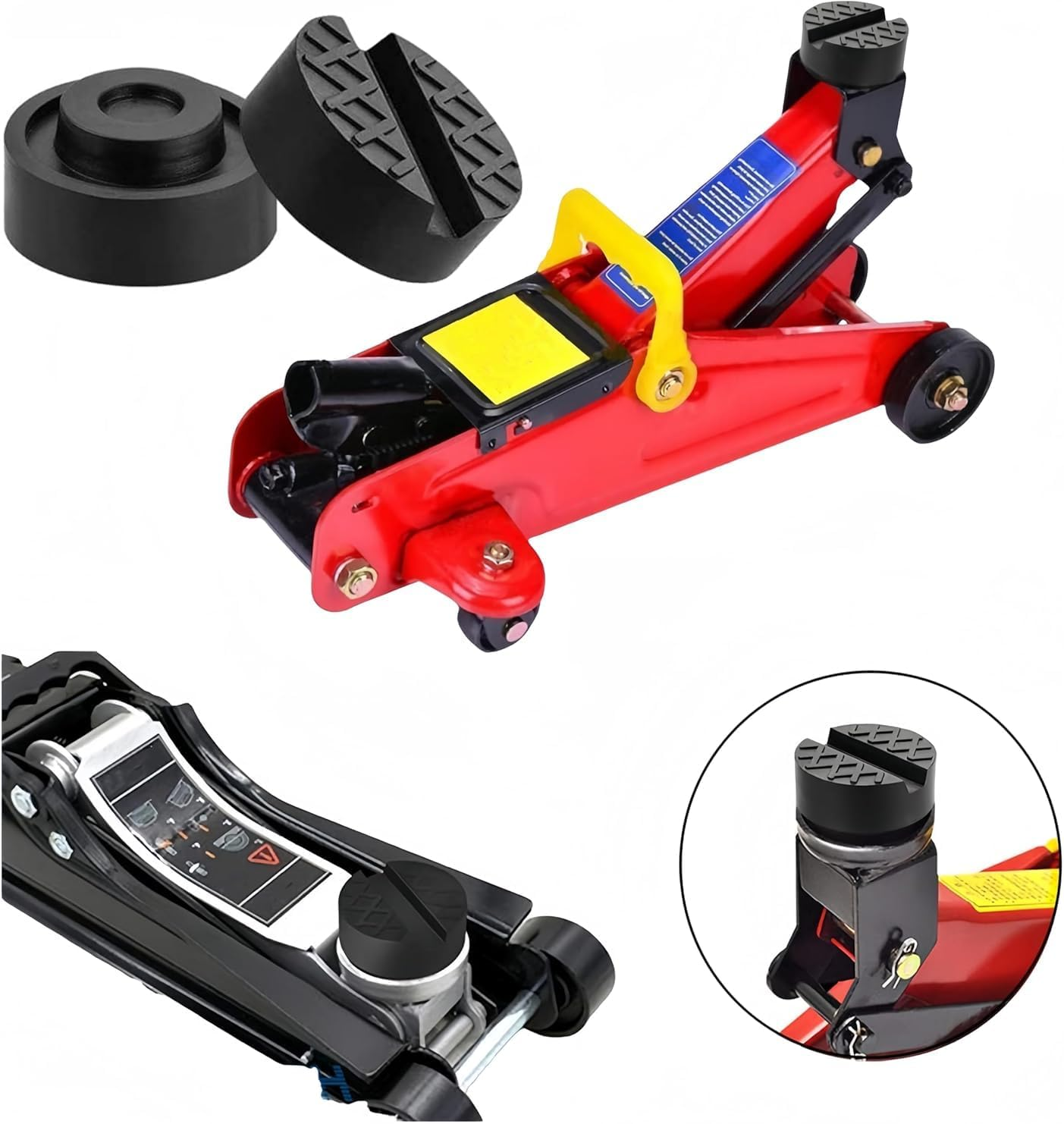 4 PCS Jack Rubber Pads,Wizefolk Car Jack Pad Adapter,6.5 Cm Floor Jack Mat,Non Skid Wear Resistant Jack Stand Support Block for Car Vehicle Repair Rv image number 1