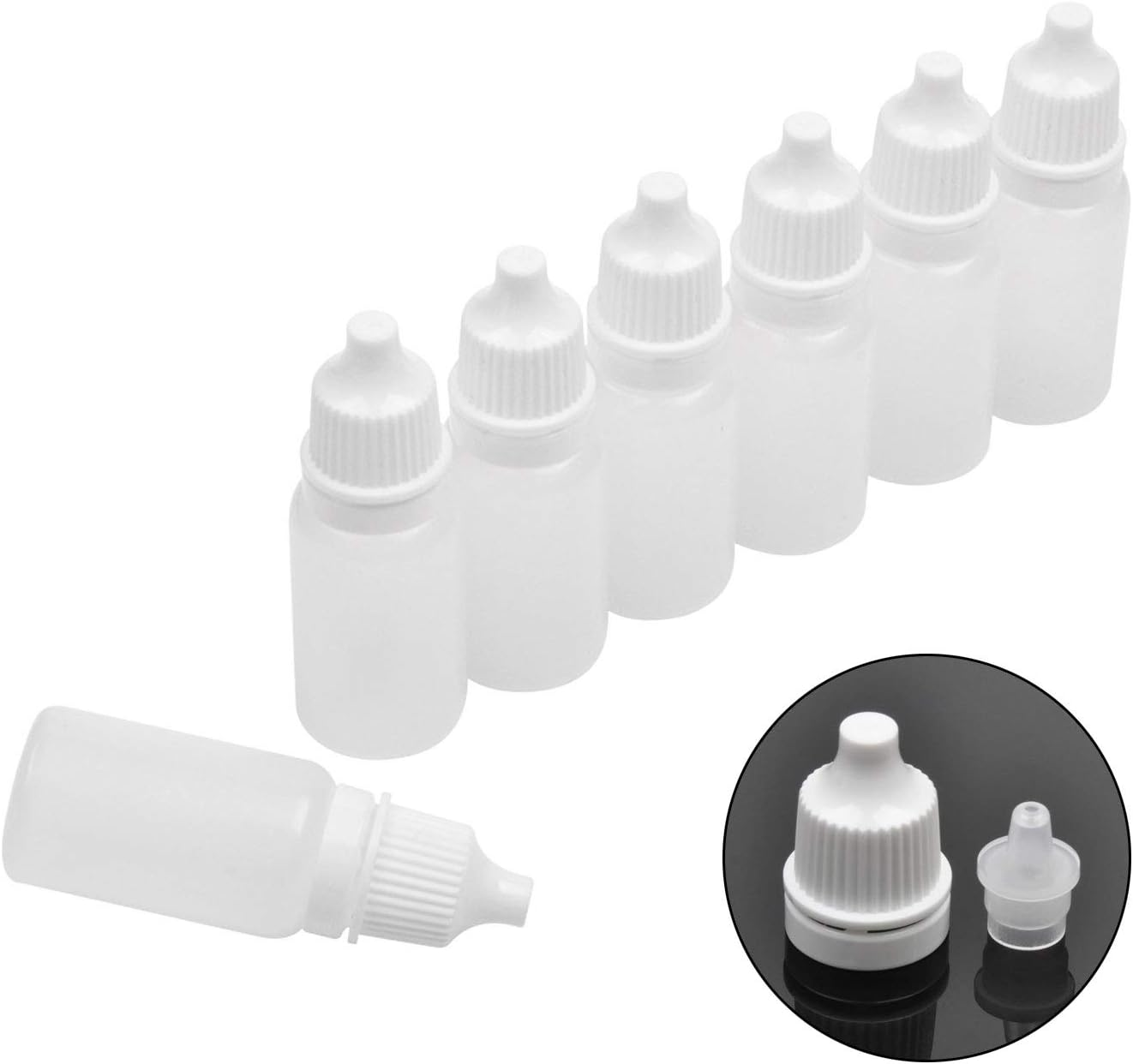 Jespeker 50 PCS 10Ml Plastic Dropper Bottle Drop Bottles Empty Squeezable Eye Liquid Essential Oil Squeeze Bottle Small Dropper Refillable Containers with Caps image number 4