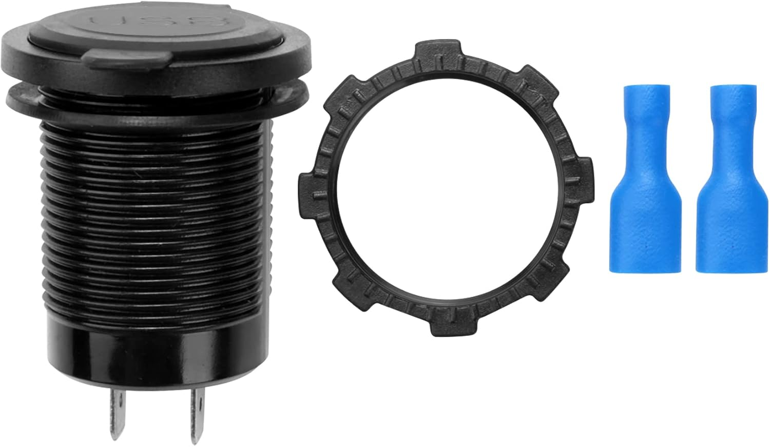 5V 4.2A Dual 2USB Charger Socket Adapter Power Outlet for 12V 24V Car Motorcycle(Blue) image number 5