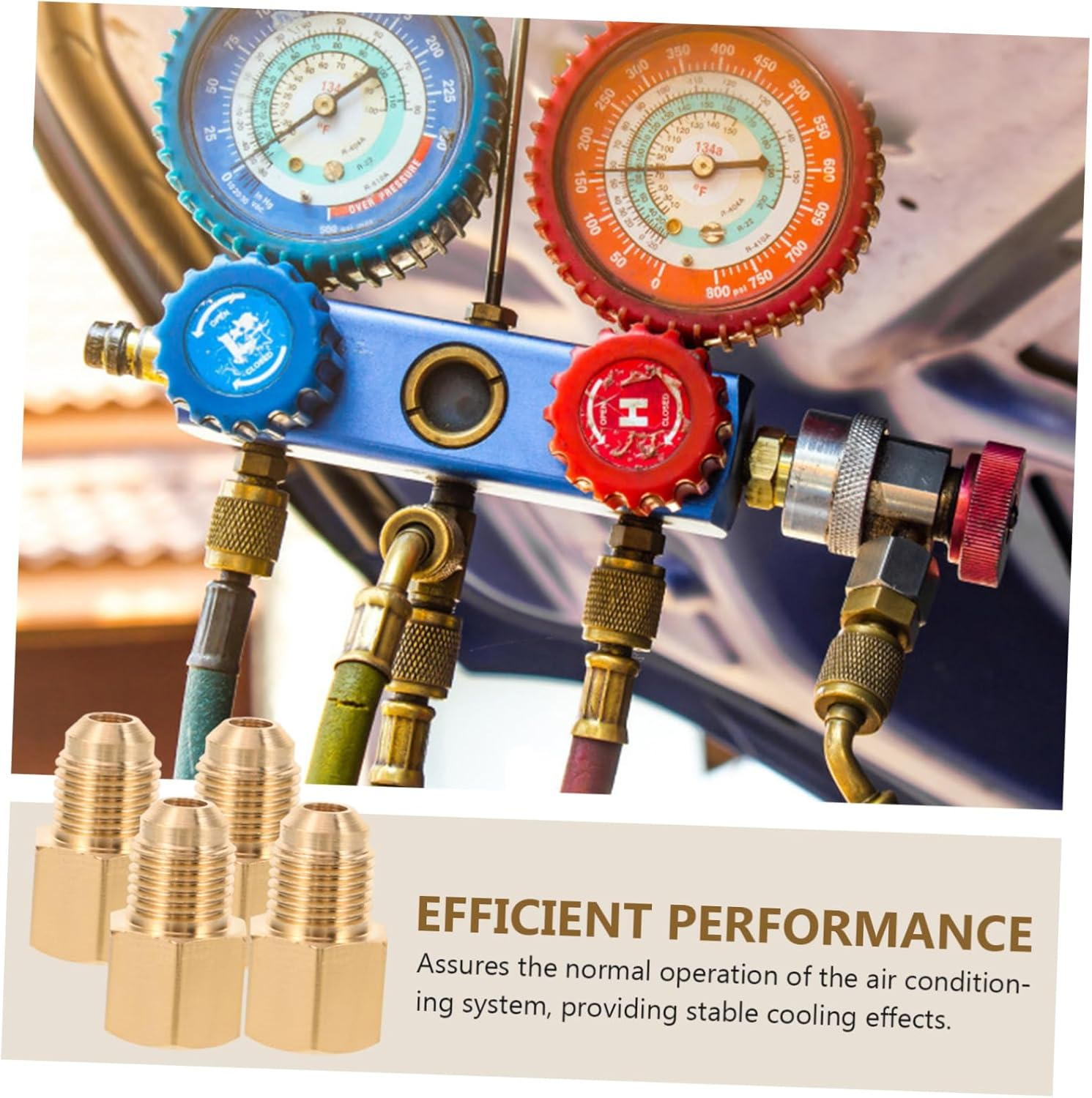 Vaguelly Air Conditioning Adapter Fitting 4Pcs R22 to R410 Refrigerant Converter for AC Units image number 3