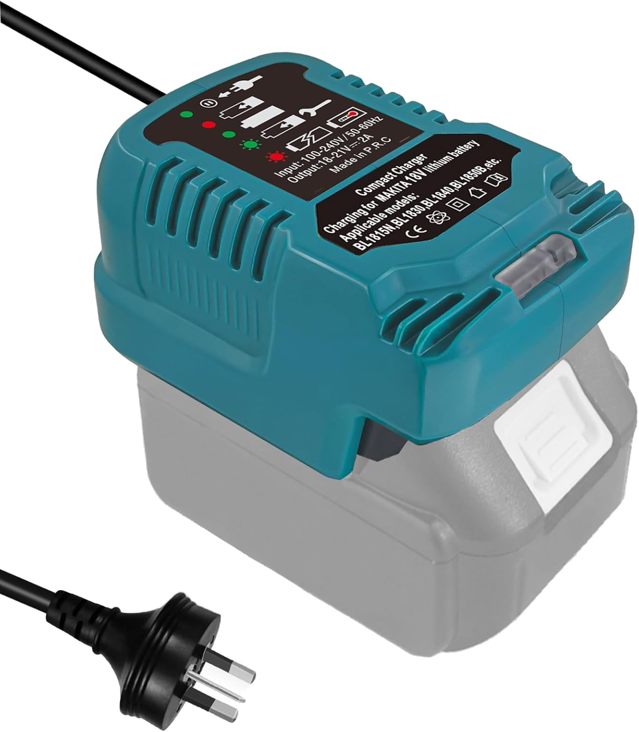 2A Mini Charger for Makita LXT 18V Battery, Replace for DC18RC DC18RD, 12V Vehicle Charger for Makita Li-Ion BL1850 BL1840 BL1860 BL1830 BL1820 BL1815N image number 2