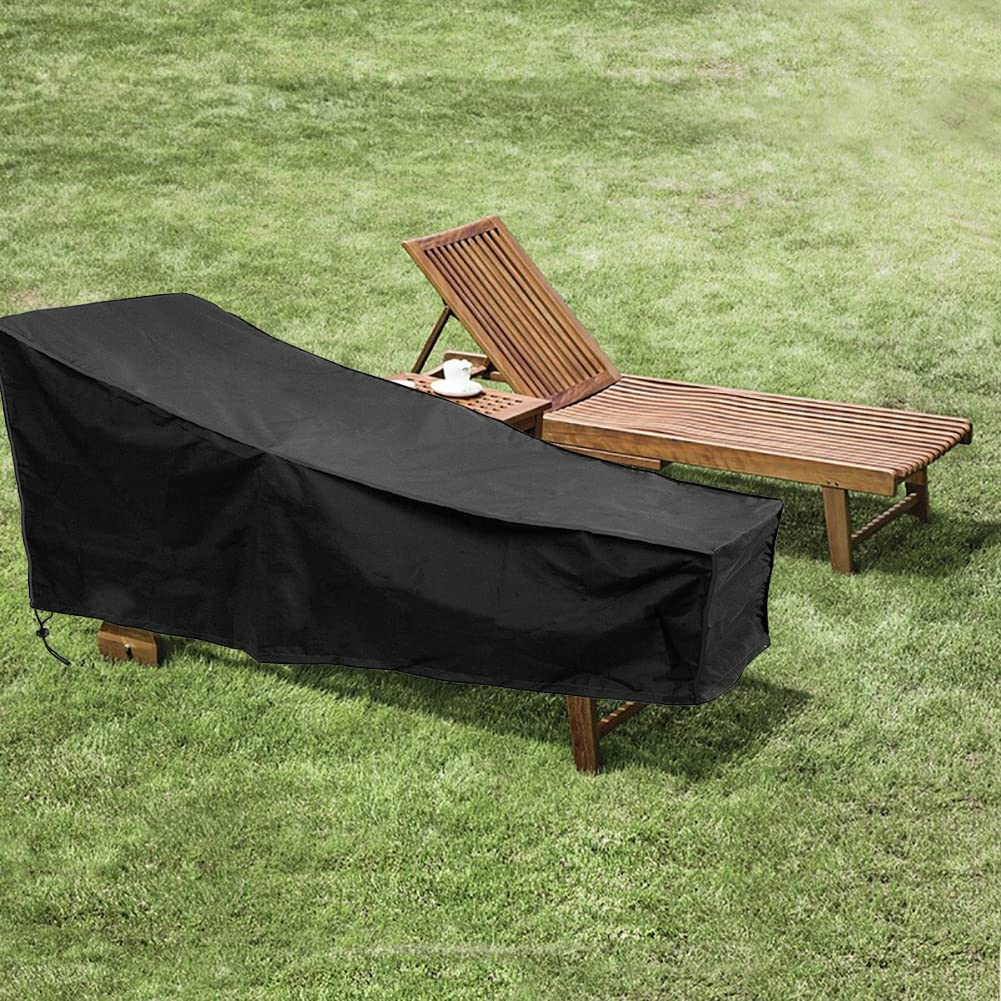 Chaise Lounge Cover Outdoor Waterproof Heavy Duty Lounge Chair Cover with Windproof Elastic Hem Indoor Extra Large Anti-Uv Chaise Lounge Cover Patio Garden Furniture All Season Protection (1)