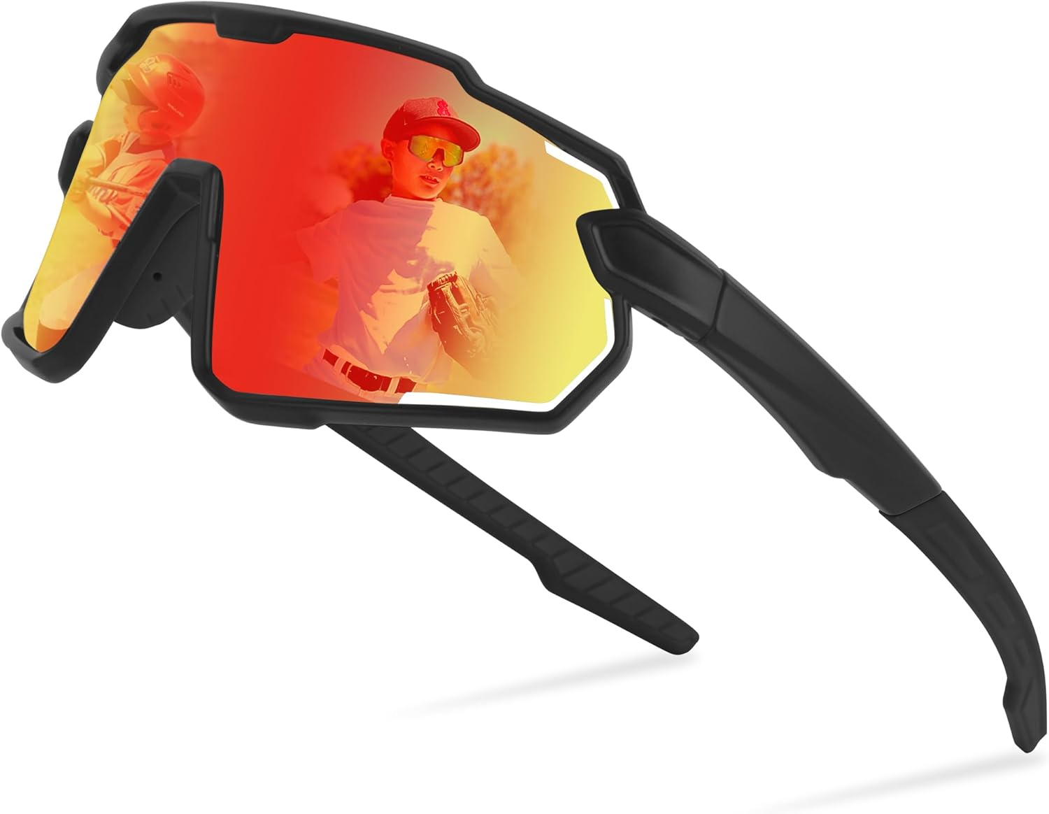 Kids Sunglasses Polarised - UV400 Youth Cycling Sun Glasses for Boys & Girls (Ages 6-15) Children Cycling Cricket Baseball Sports Shades