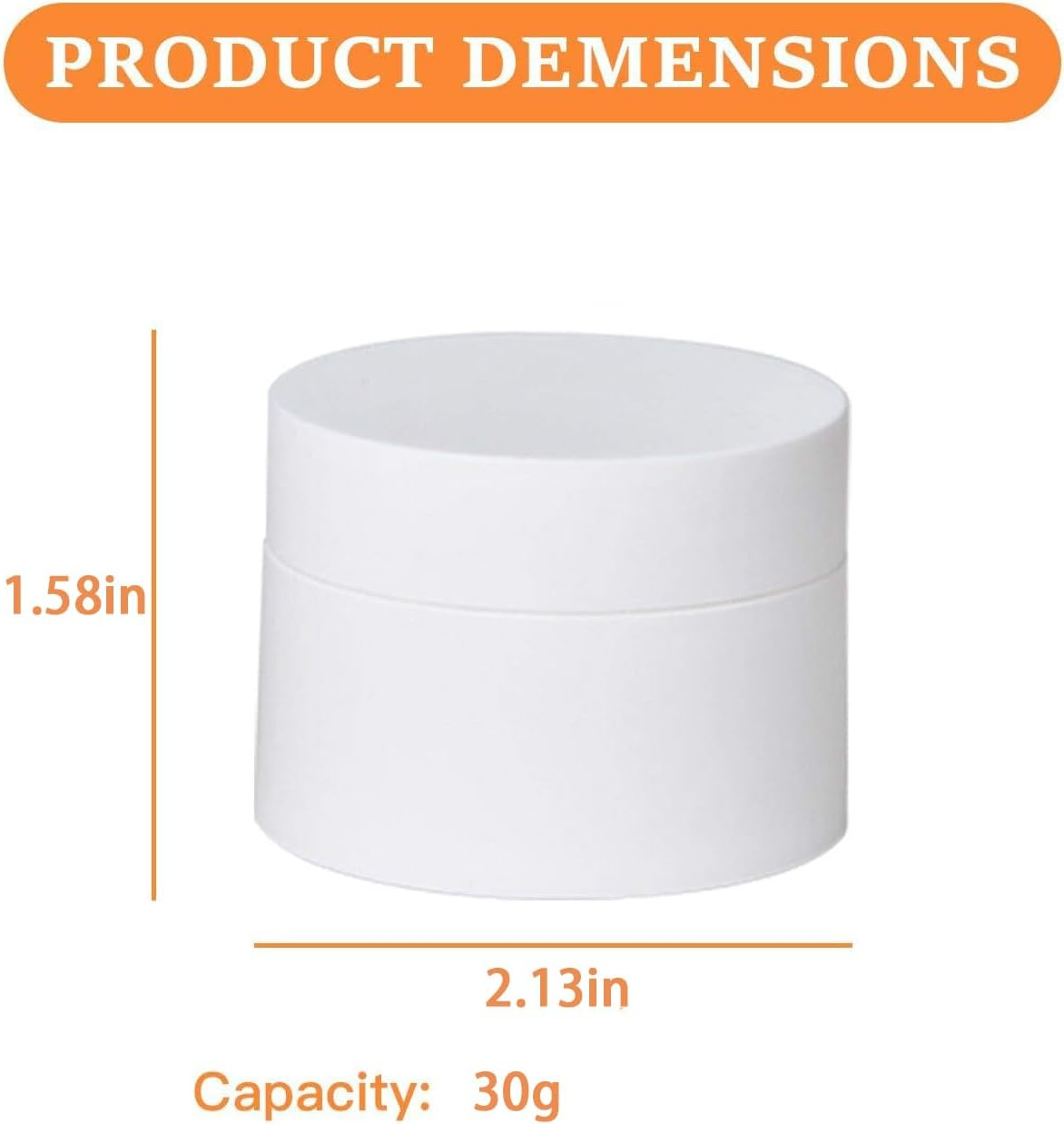 12-Pack 30G White Plastic Cosmetic Containers with Inner Liners & Dome Lids &ndash; Refillable, Airtight Travel Jars for Makeup, Creams & Lotions image number 1