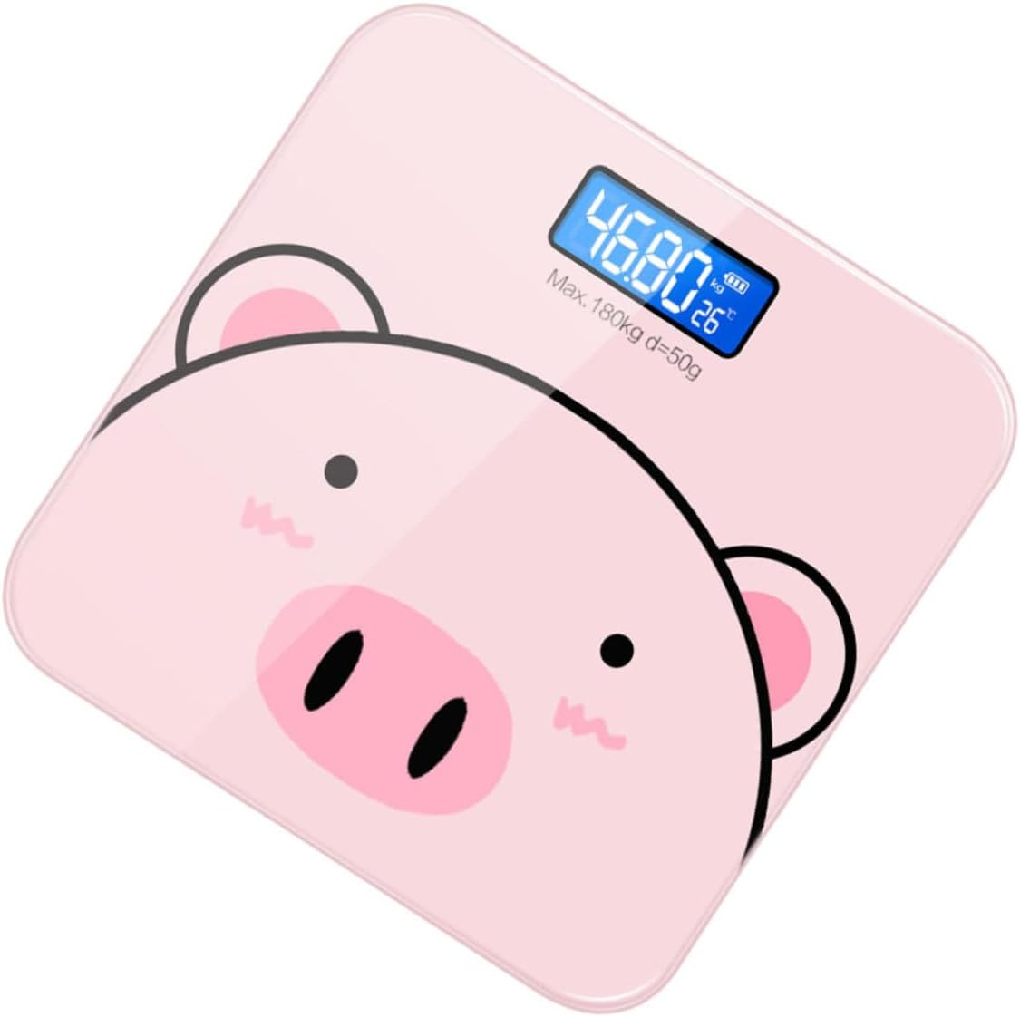 Healeved 1Pc Cartoon Electronic Body Scale with Usb Charging Tempered Accurate Measurement for Home Use Present for Enthusiasts image number 2