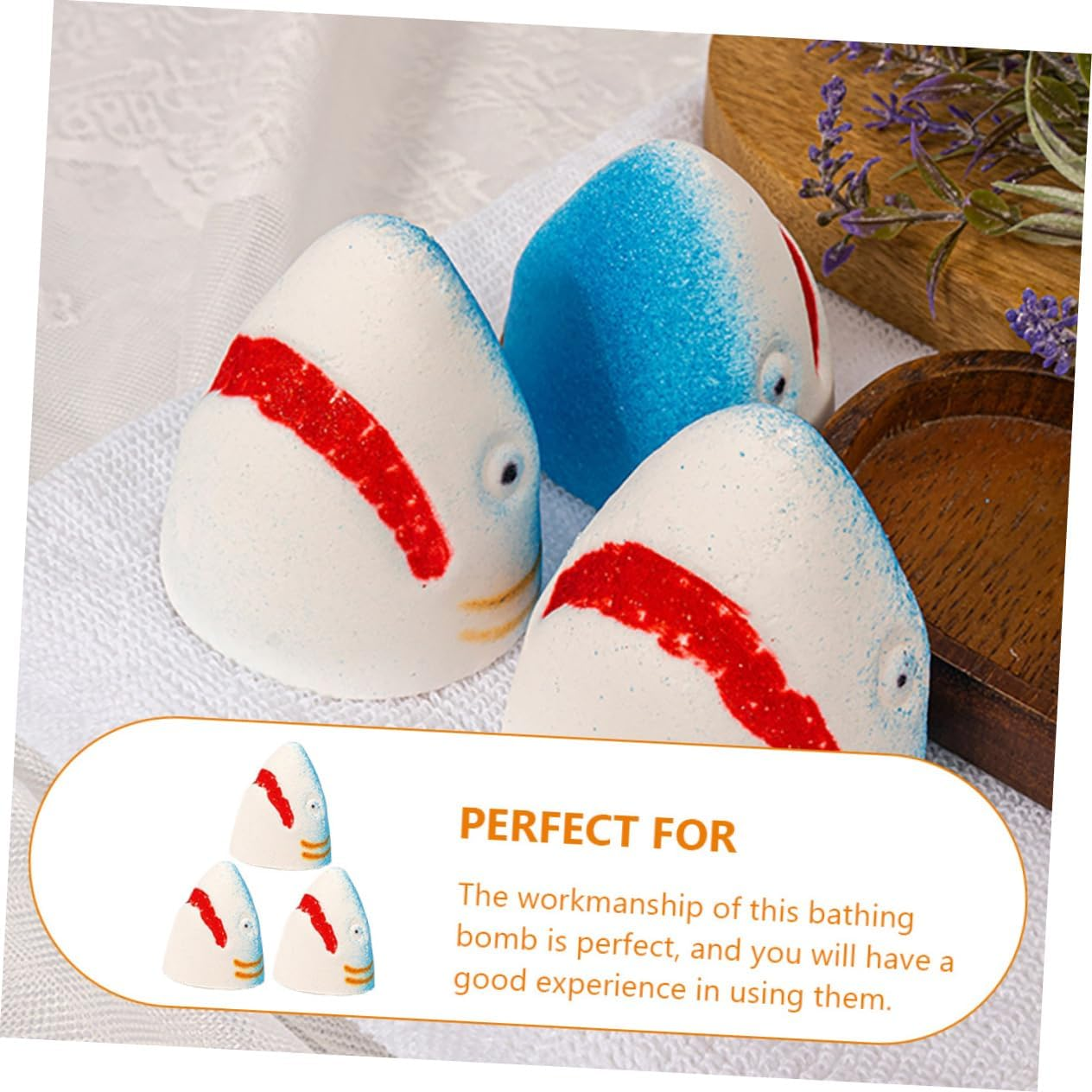Baluue 3Pcs Shark Bubble Bath Salt Bomb Natural Bathing Bomb Skin-Friendly Sea Salt Fragrance for Ages image number 5