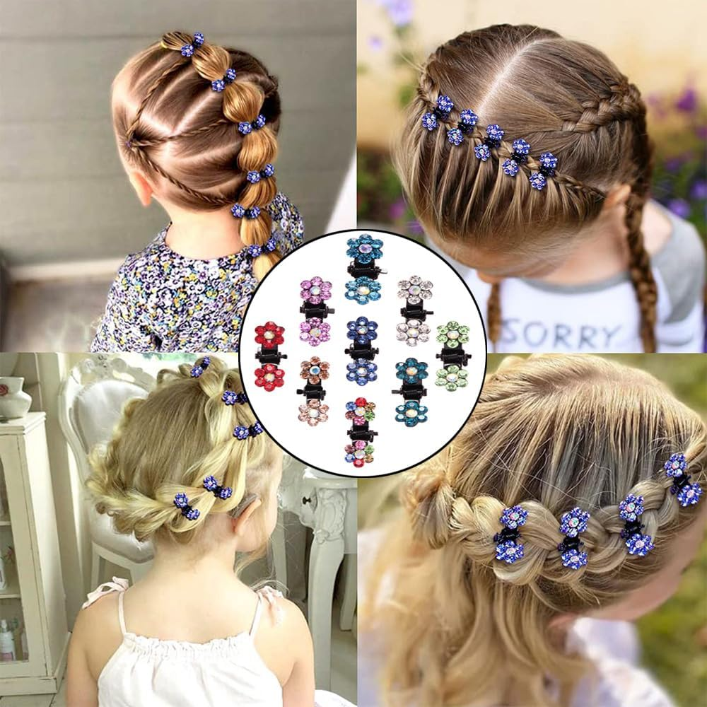 36 Pieces Colourful Mini Hair Clips, Mini Hair Claw Clips, Butterfly Hair Clip, Mini Rhinestone Hair Clips, Mixed Colour Small Hair Clips for Everyday, Party, Prom image number 2
